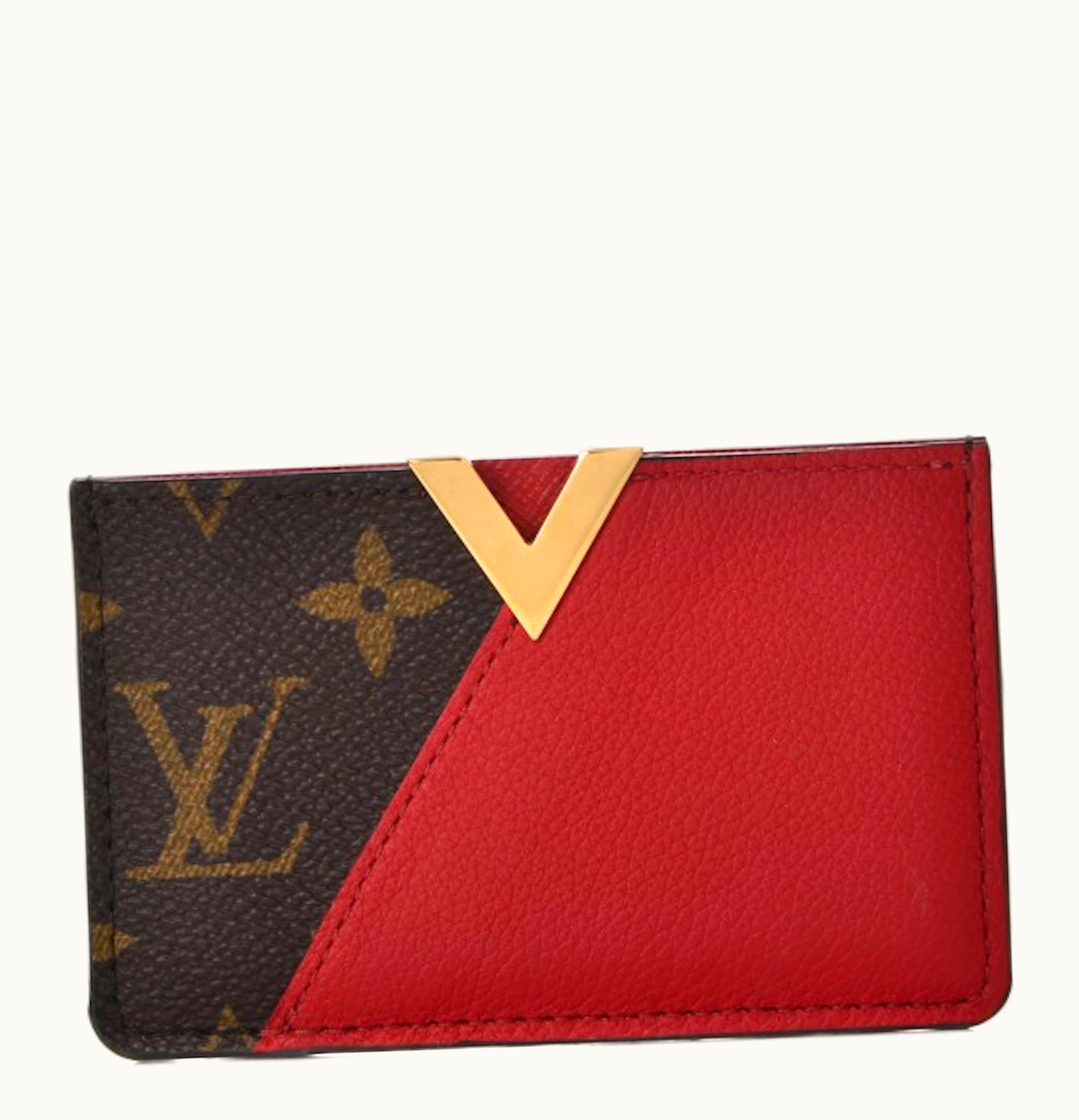 Louis Vuitton Louis Vuitton Card Holder Kimono Monogram Calfskin Toile Canvas Cerise Cherry