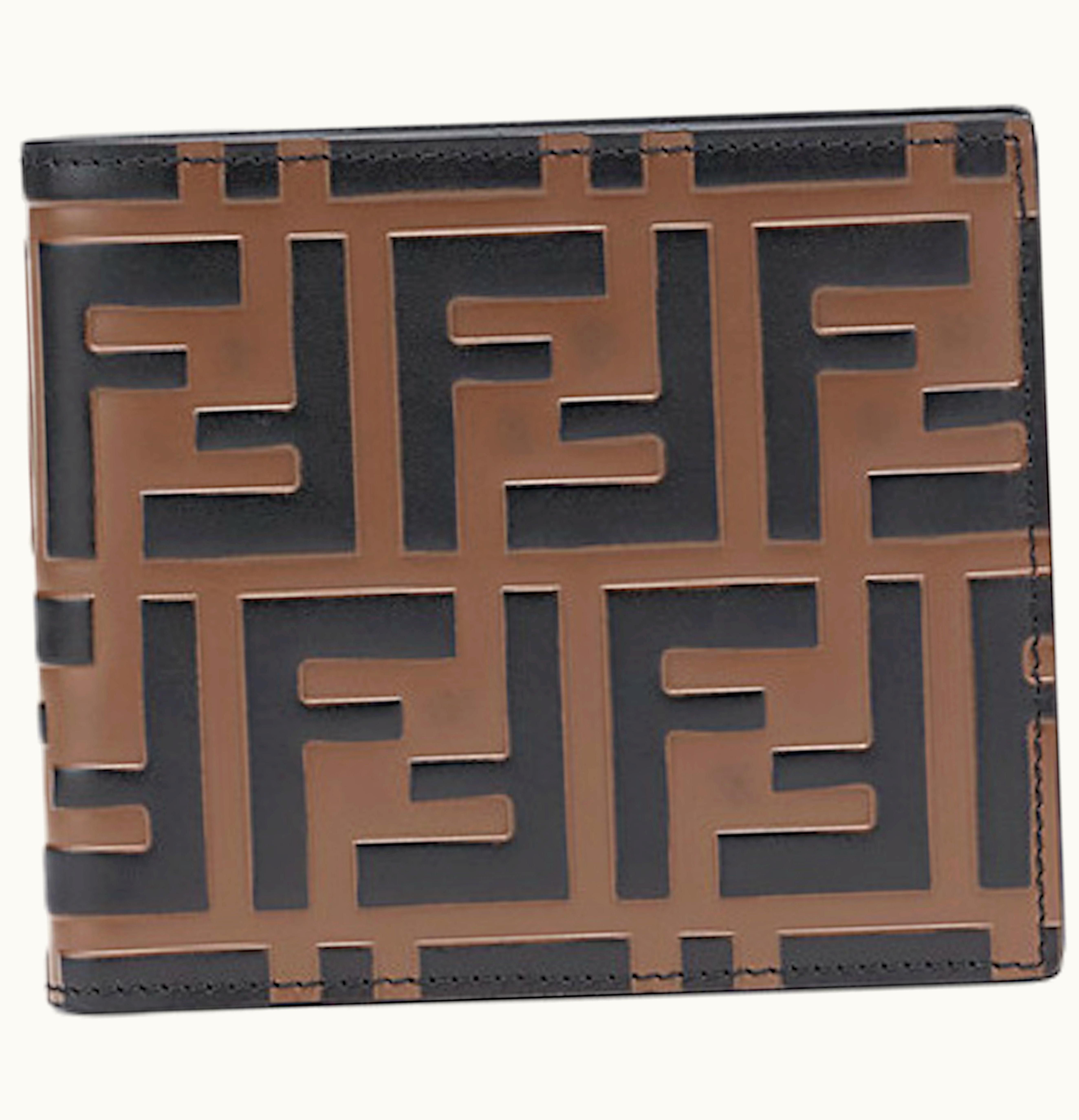 Fendi Bifold Wallet Zucca Embossed Brown Black