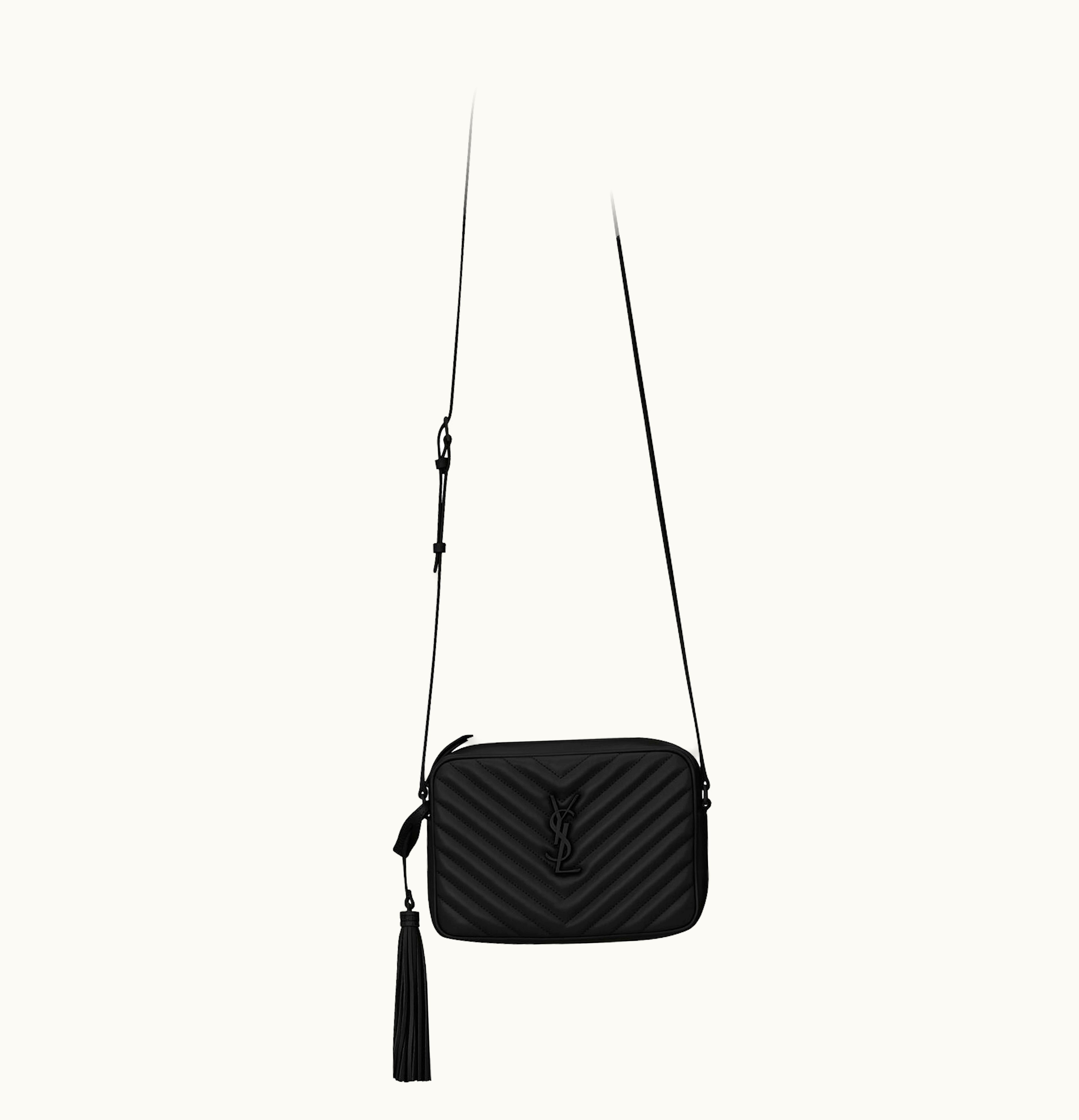 Saint Laurent Lou Camera Bag Quilted Leather Black Tone Black