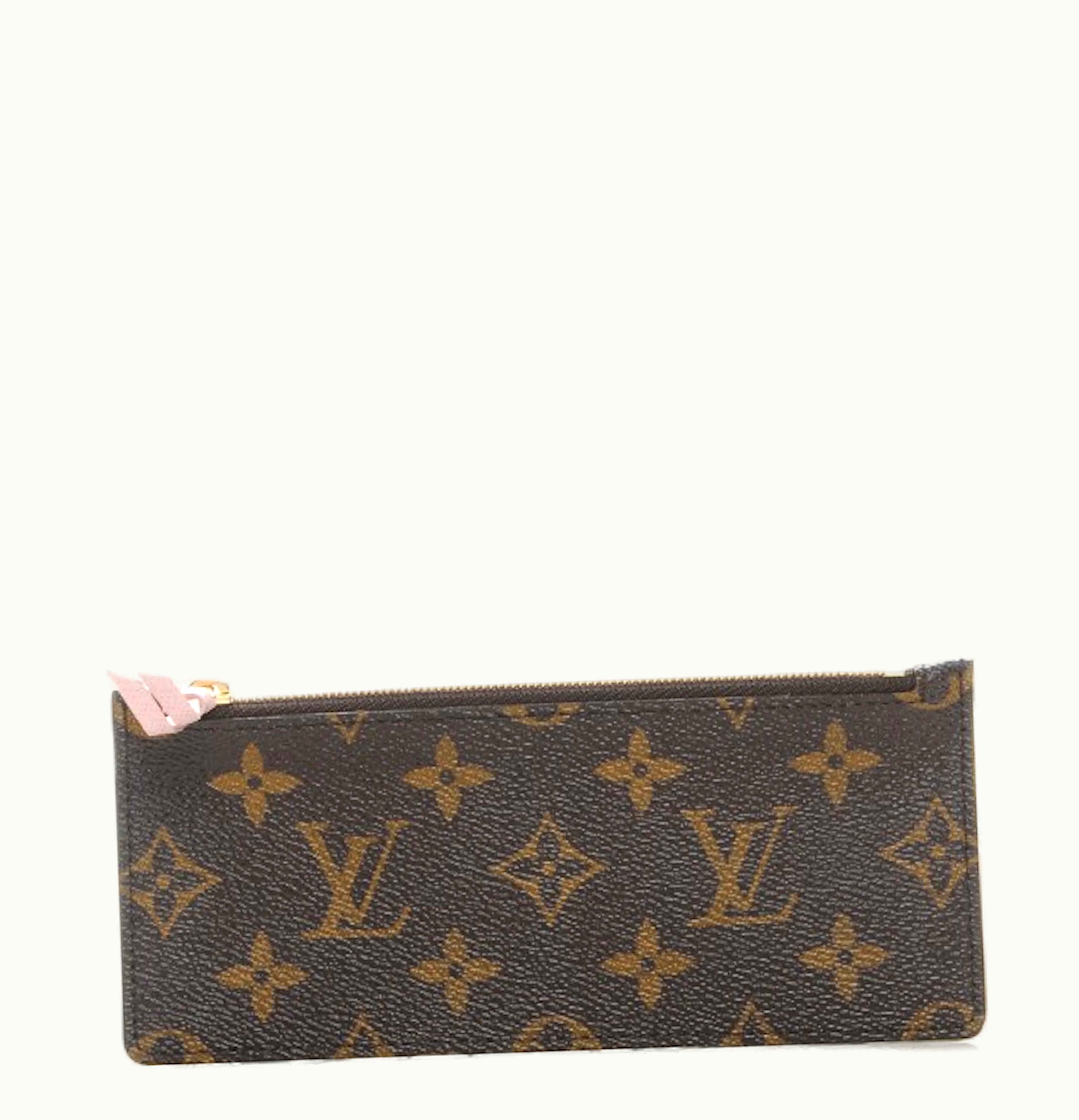 Louis Vuitton Louis Vuitton Chain Wallet Josephine Monogram Zippered Insert Canvas Pink Brown