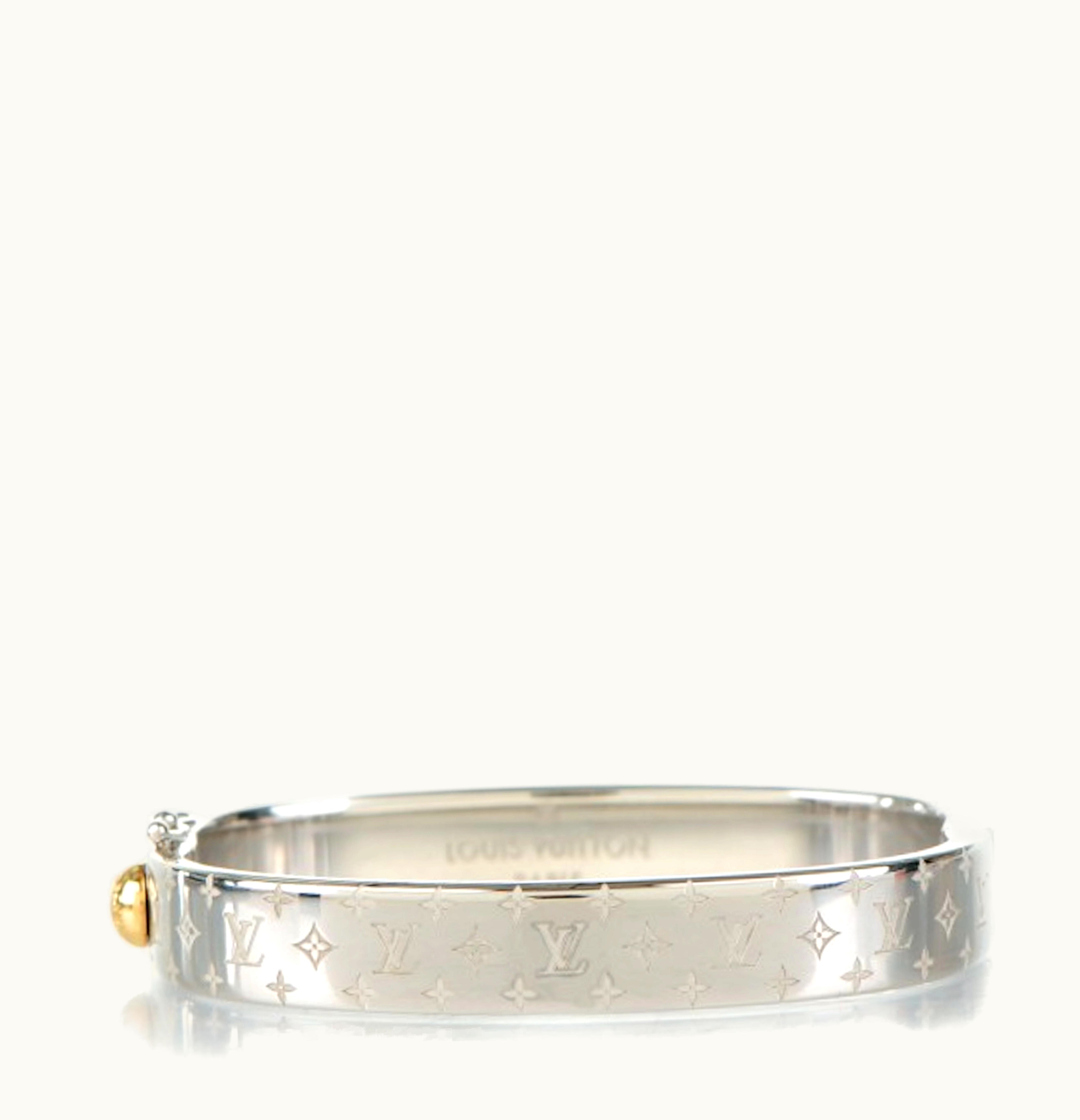 Louis Vuitton Louis Vuitton Bracelet Nanogram Cuff S Monogram Palladium