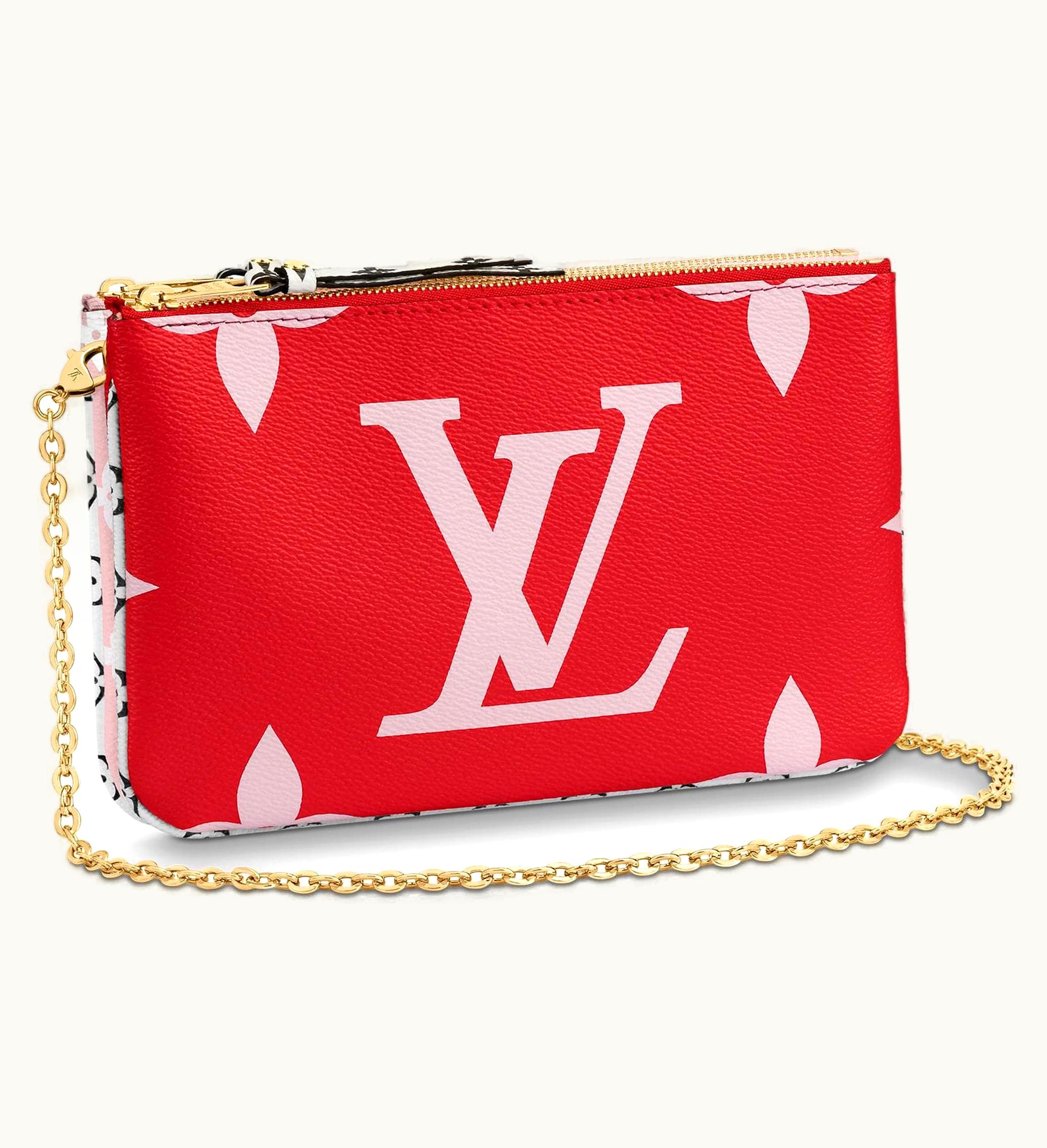 Louis Vuitton Louis Vuitton Pochette Double Zip Giant Monogram Red Pink