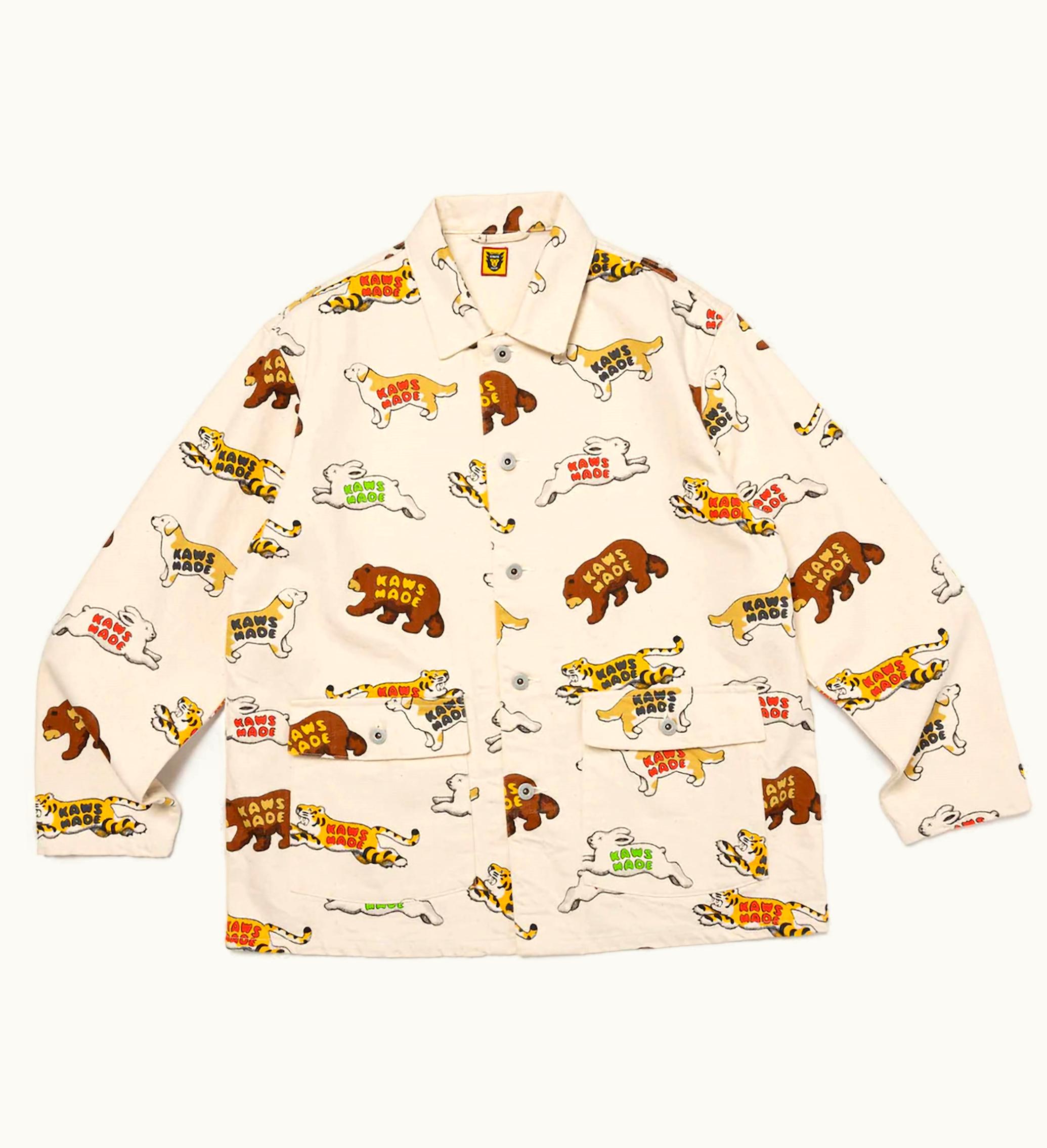 Human Made Human Made X KAWS Animal Patterned Coverall Jacket White