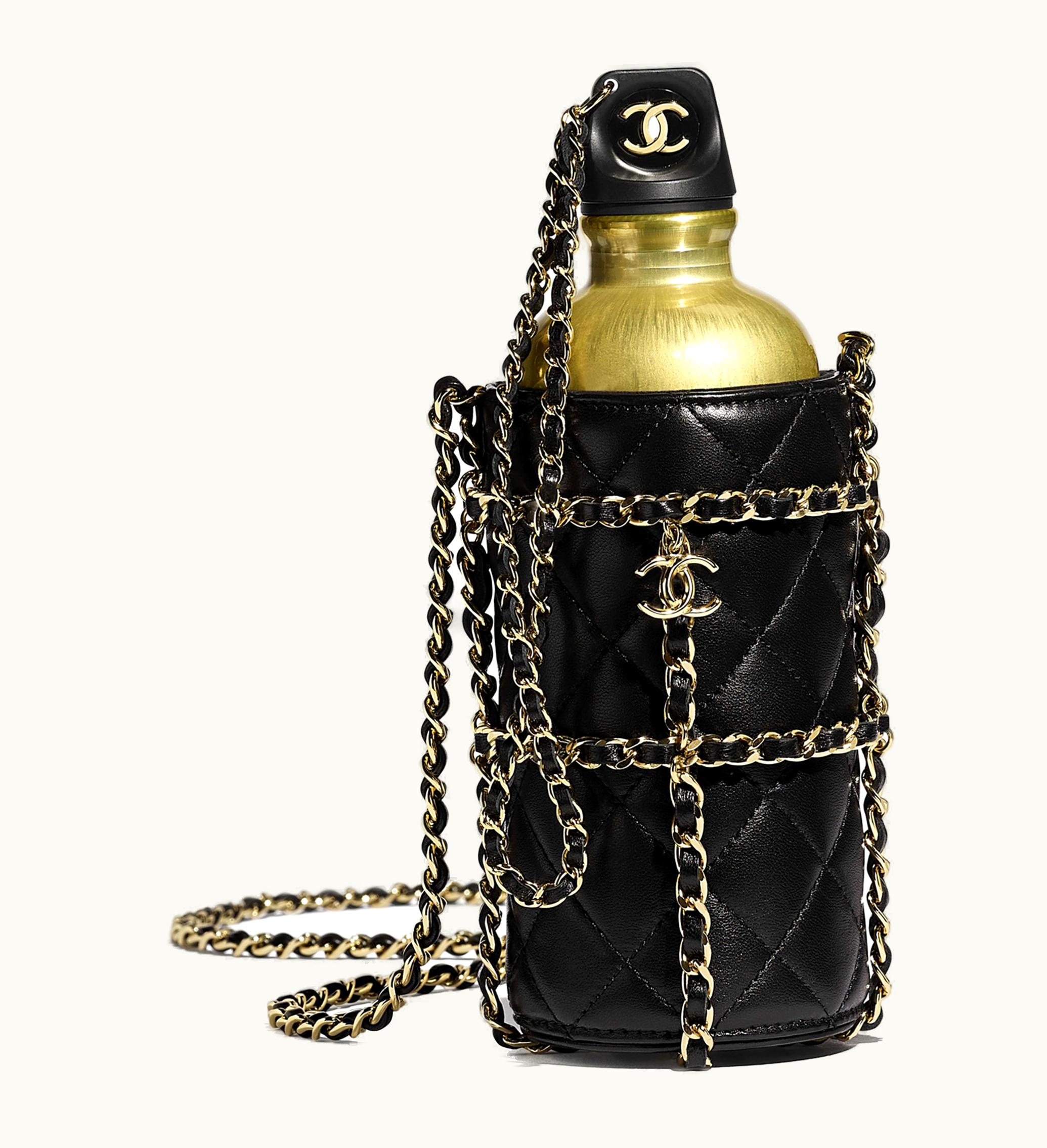 Chanel Flask Bag Quilted Lambskin Black