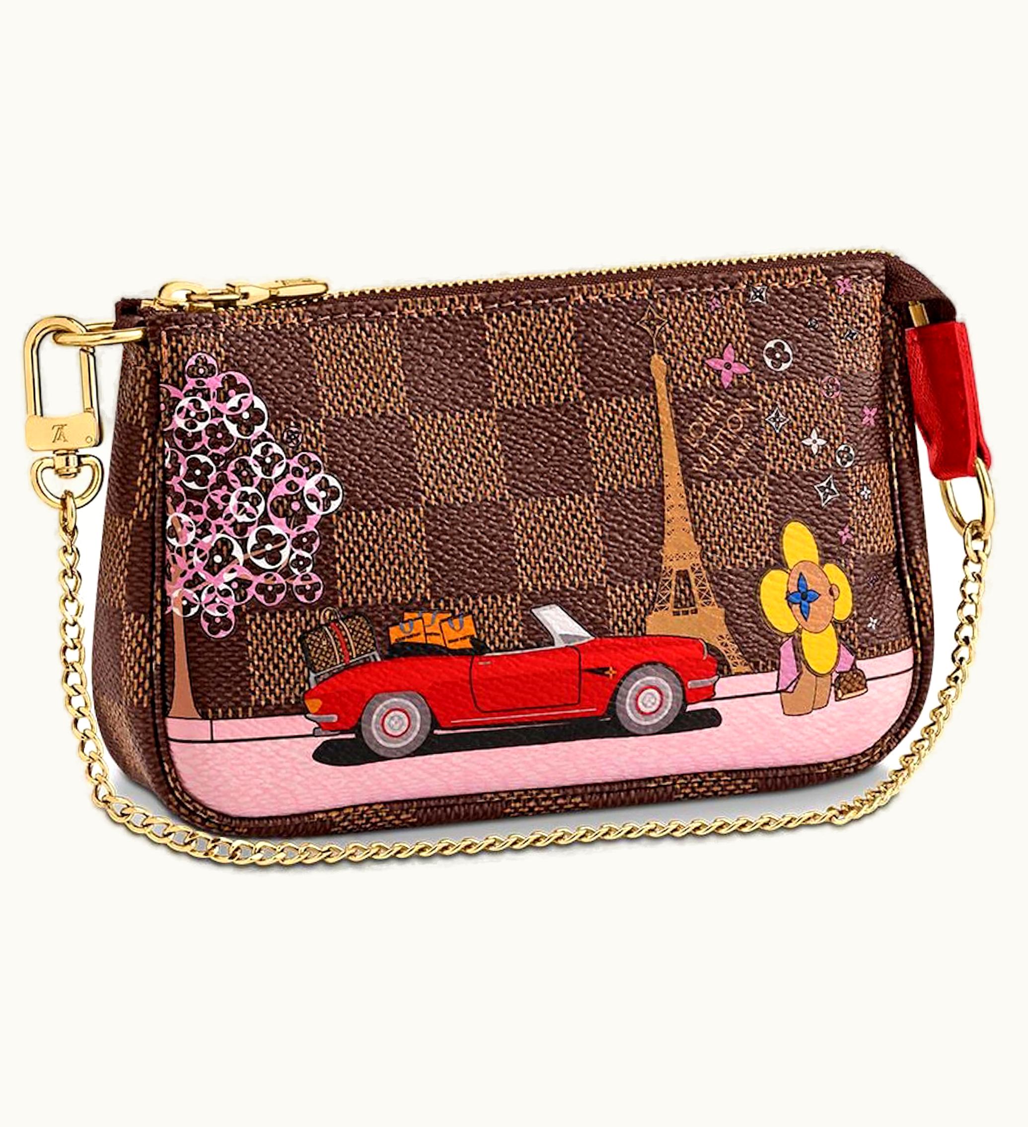 Louis Vuitton Louis Vuitton Mini Pochette Accessoires Damier Ebene Vivienne Paris Red Lining