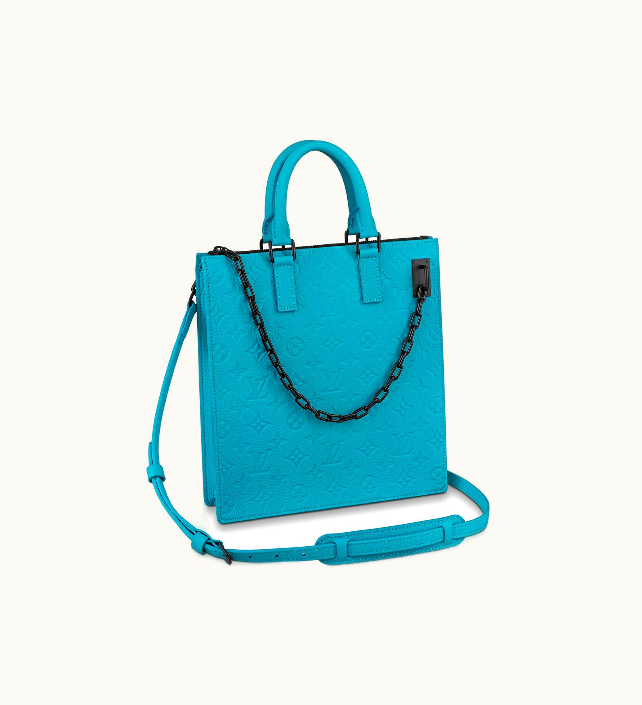 Louis Vuitton Louis Vuitton Sac Plat Messenger Monogram Taurillon Turquoise