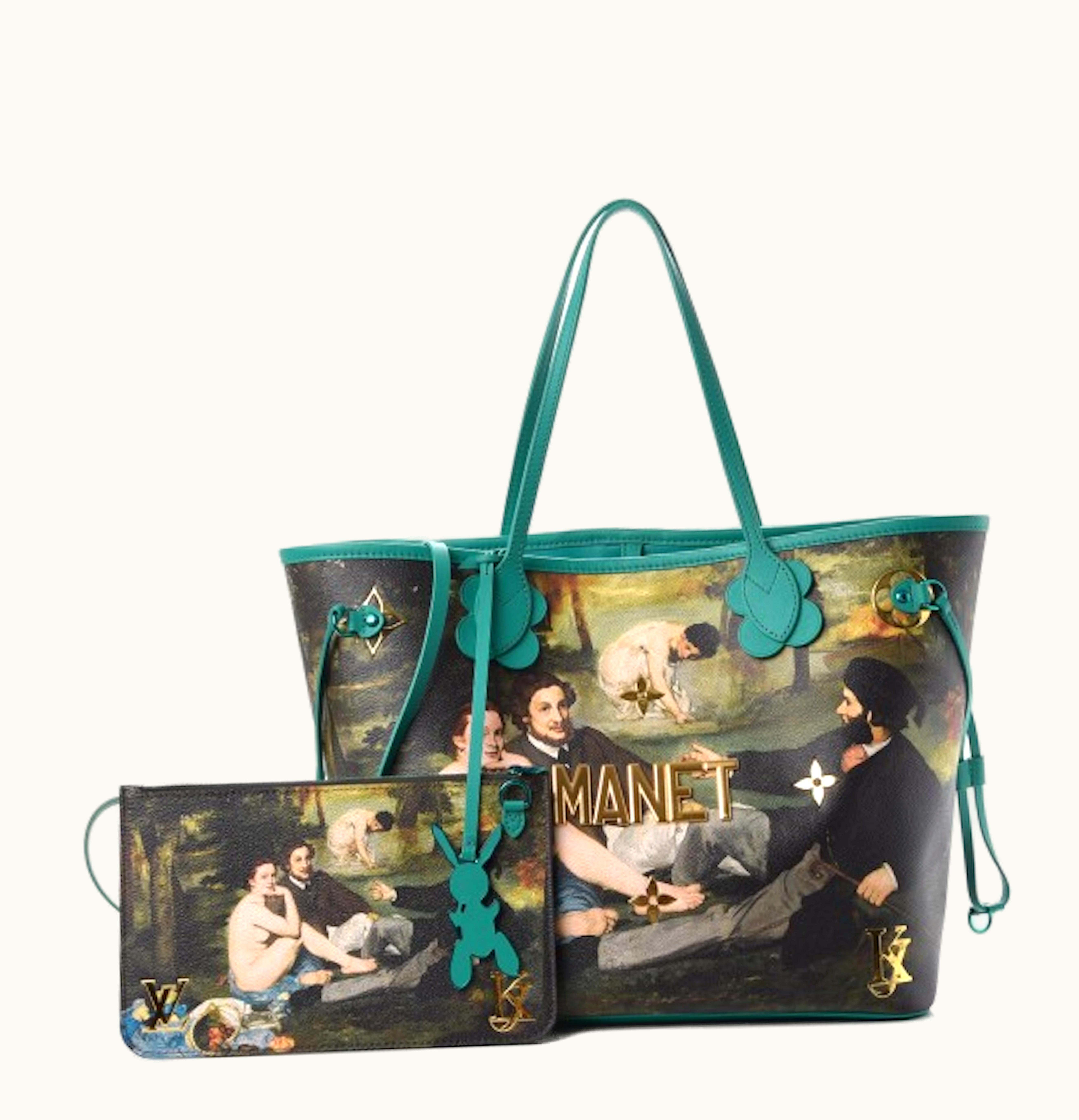 Louis Vuitton Louis Vuitton X Jeff Koons Neverfull Edouard Manet Masters MM Emerald Multicolor
