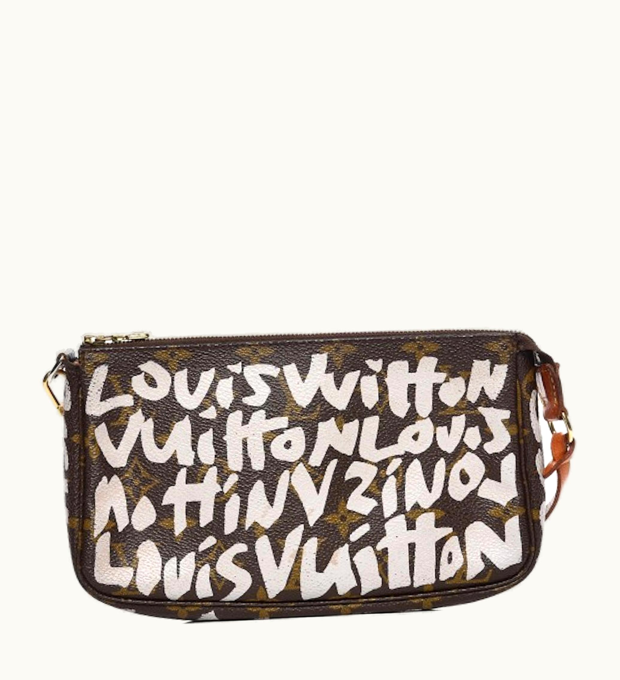 Louis Vuitton Louis Vuitton Pochette Accessories Graffiti Monogram Canvas Silver