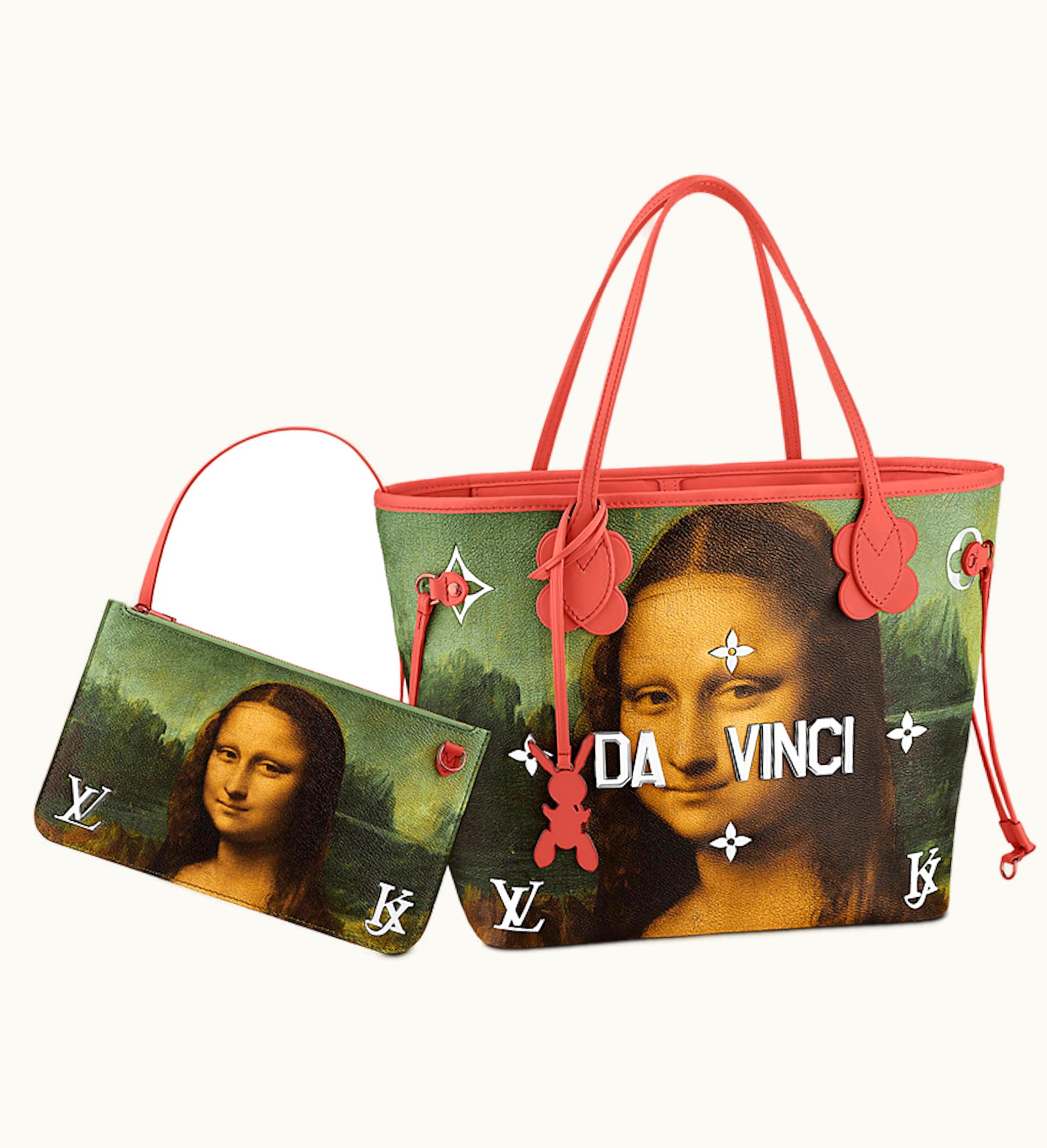 Louis Vuitton Louis Vuitton X Jeff Koons Neverfull Leonardo Da Vinci Masters MM Pink Multicolor