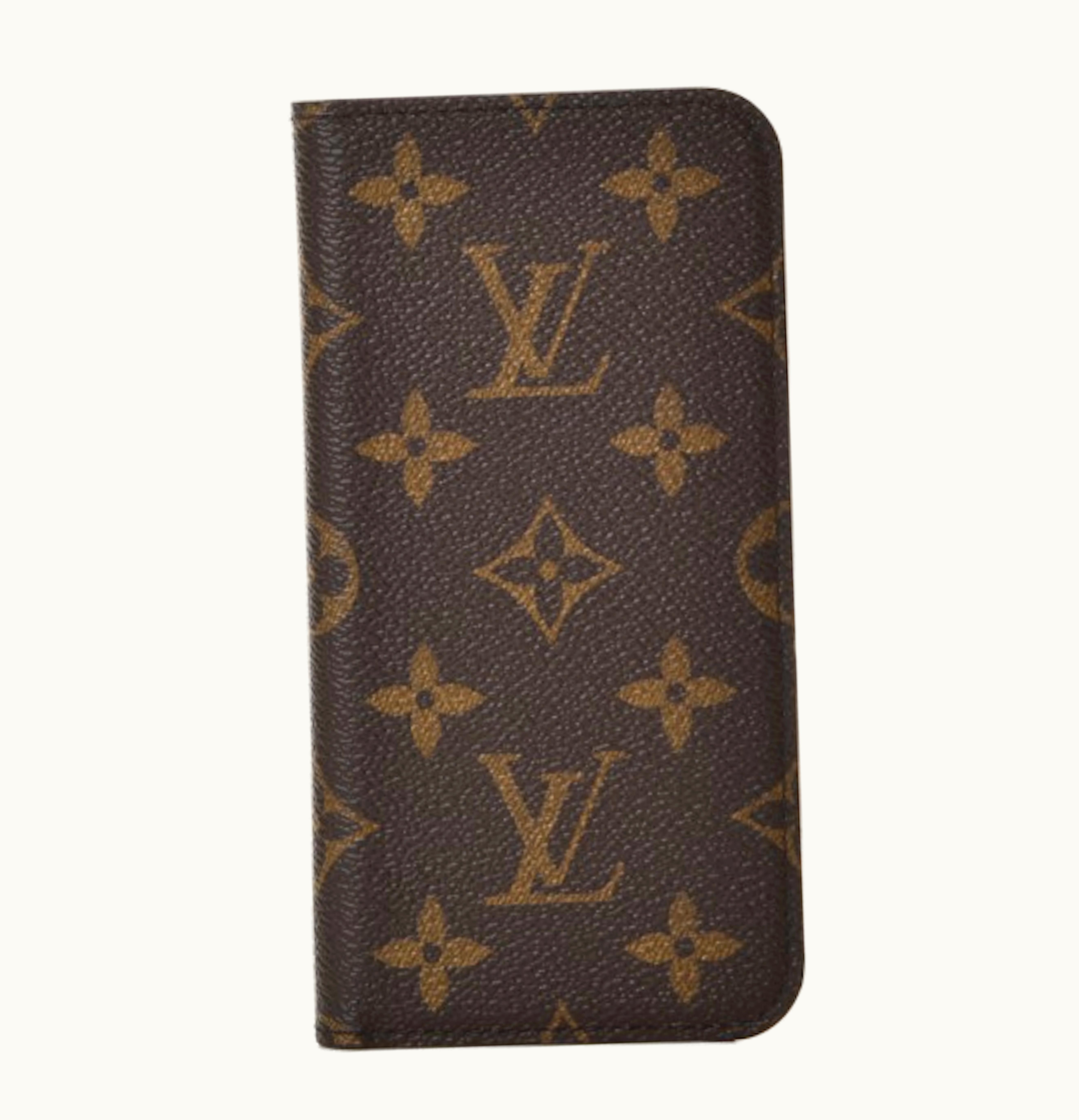 Louis Vuitton Louis Vuitton Folio Case Iphone X Monogram Toile Canvas Brown