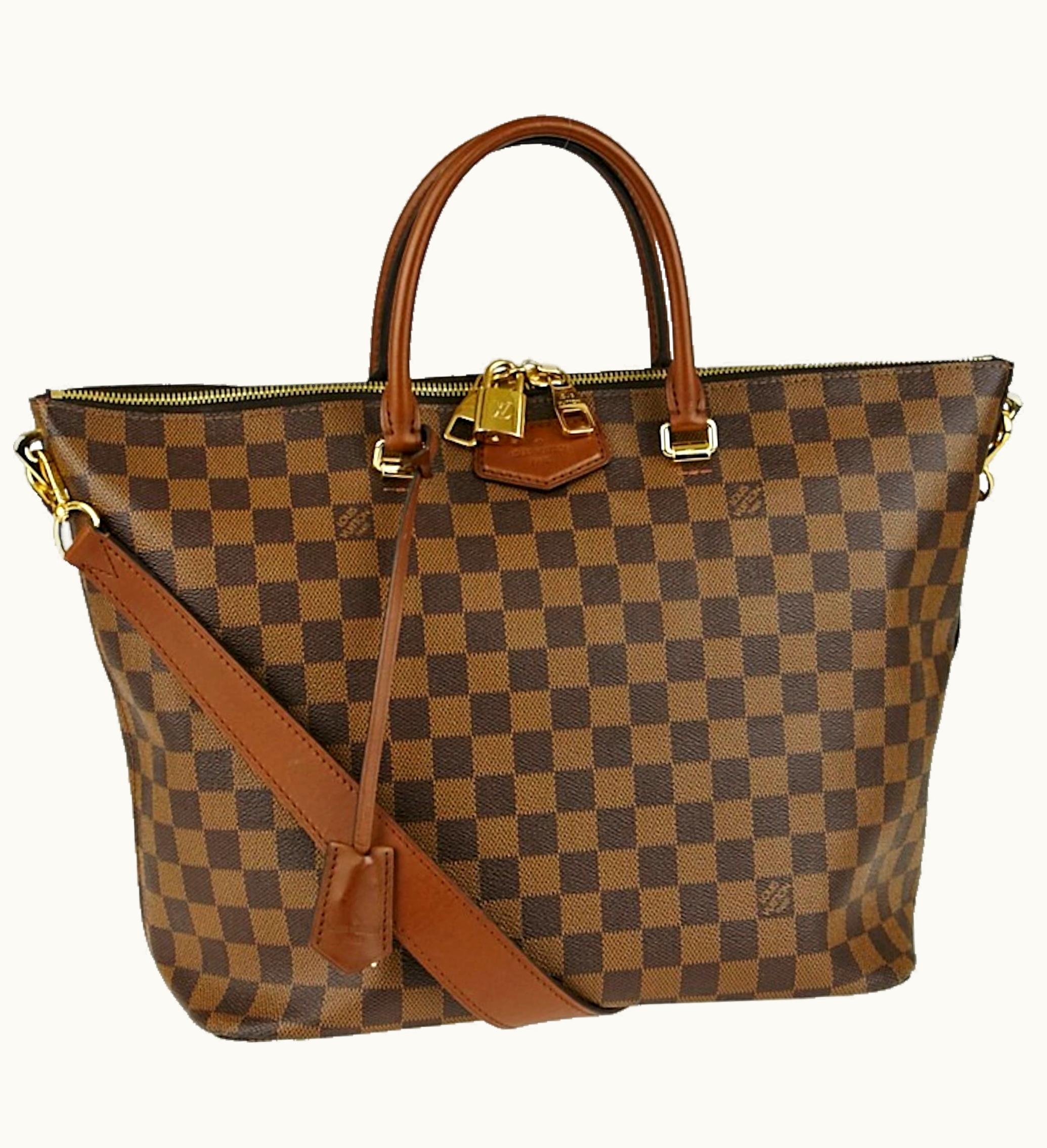 Louis Vuitton Louis Vuitton Tote Belmont Damier Ebene With Accessories Brown