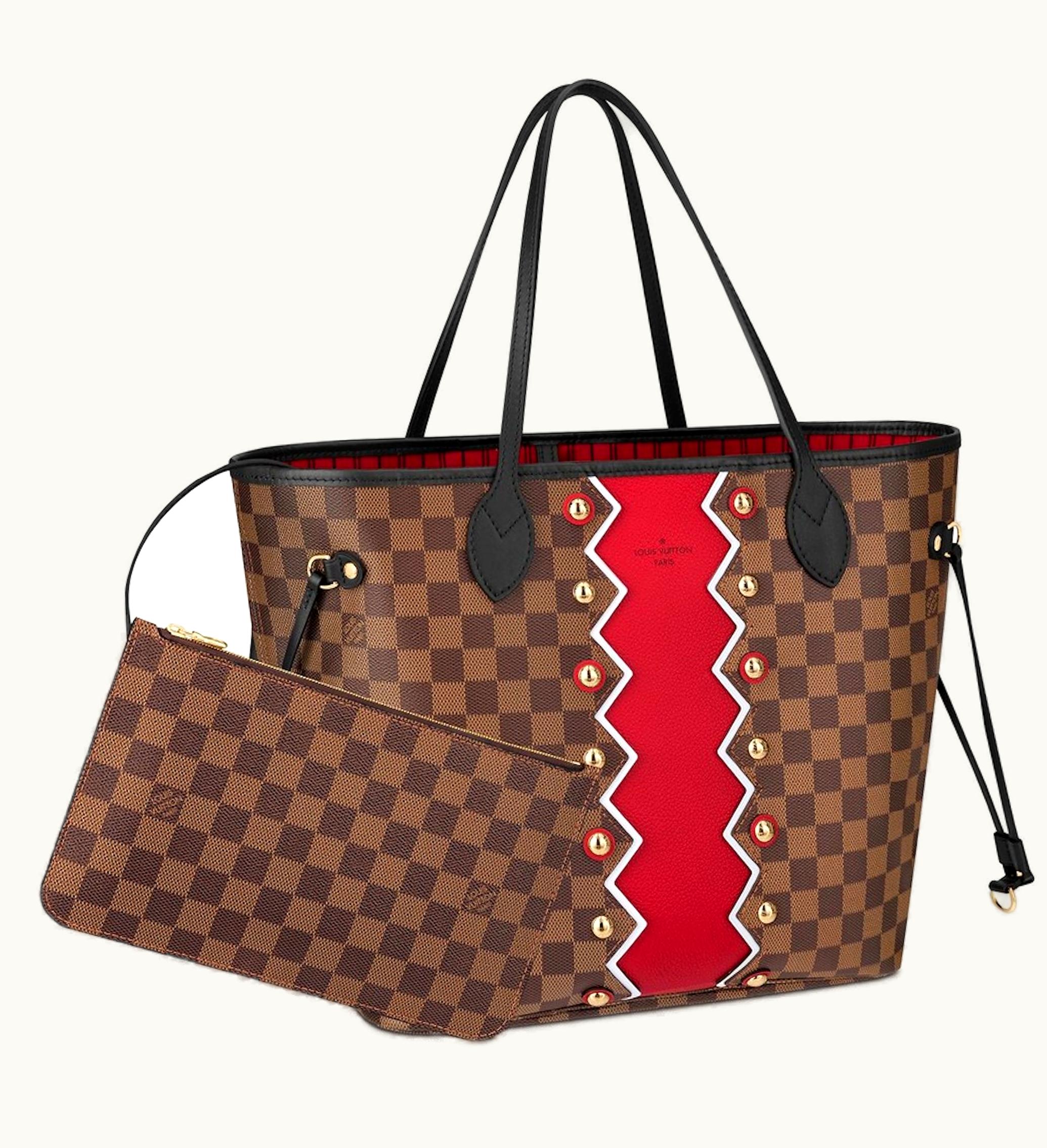 Louis Vuitton Louis Vuitton Neverfull Damier Ebene Karakoram MM Rubis Red Lining