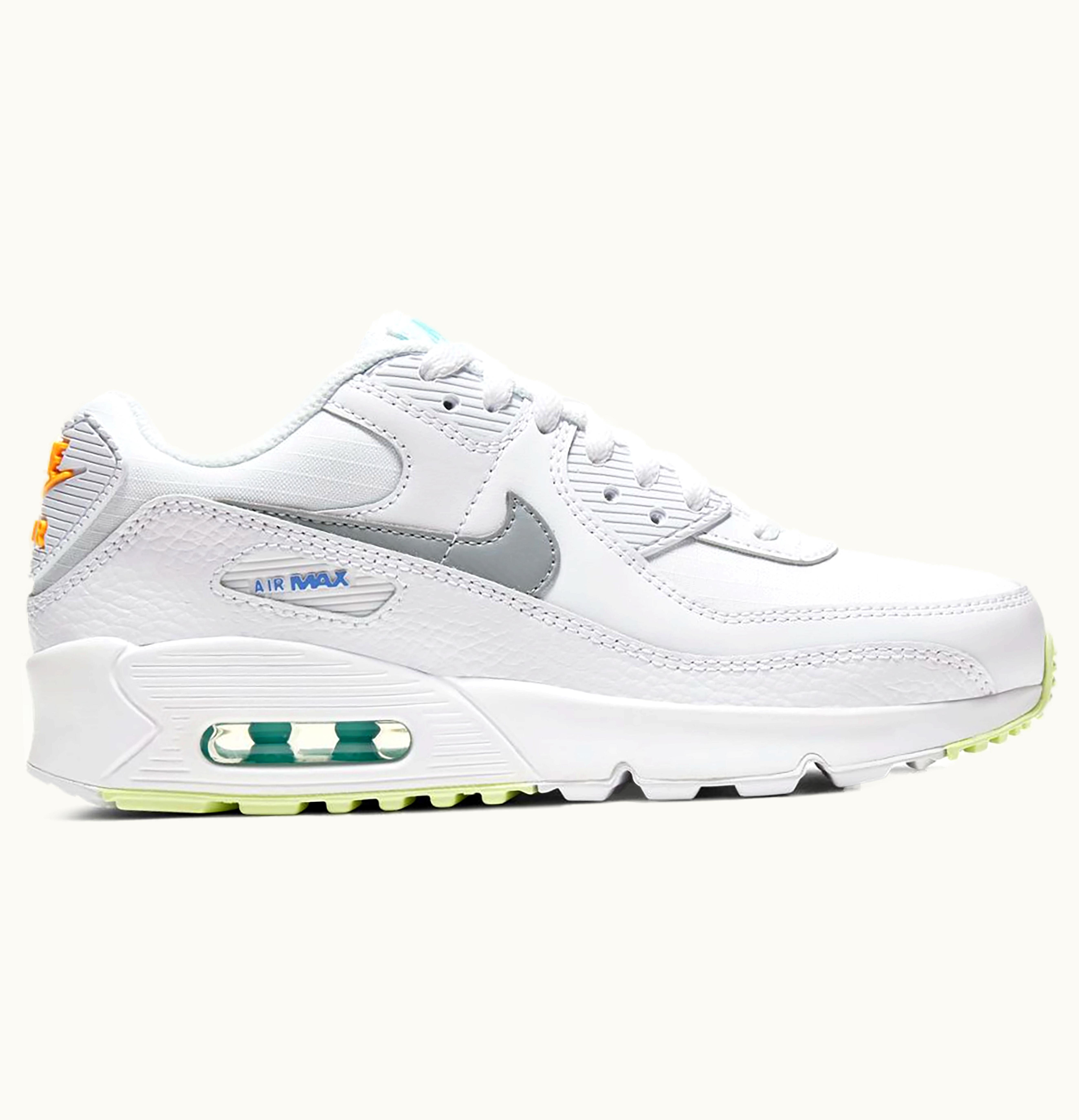 Nike Nike Air Max 90 White Laser Orange Aurora GS