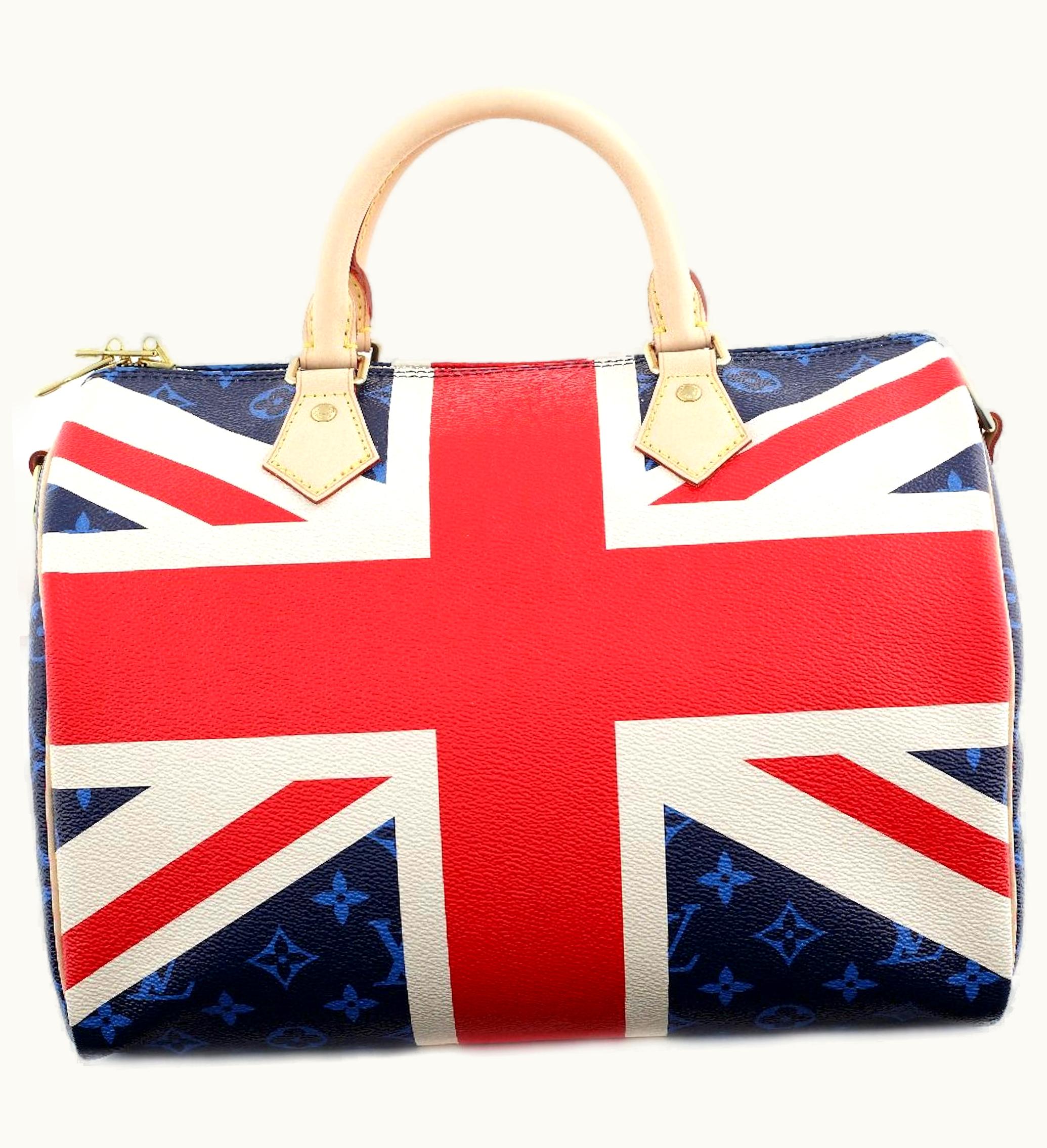 Louis Vuitton Louis Vuitton Speedy Bandouliere Monogram Union Jack 30 Blue Red