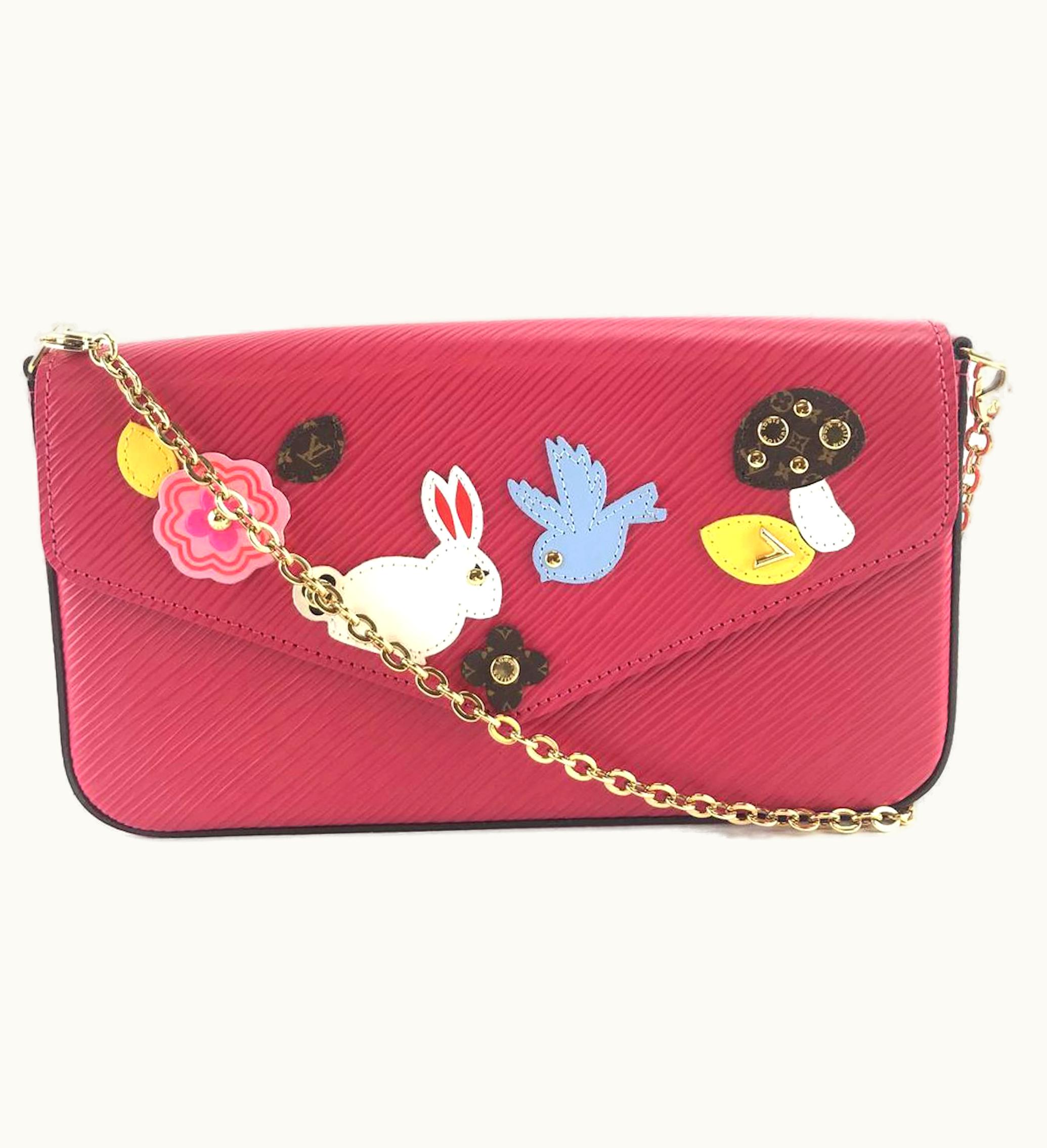 Louis Vuitton Louis Vuitton Pochette Felicie Epi Bunny Bird Patches Without Accessories Pink
