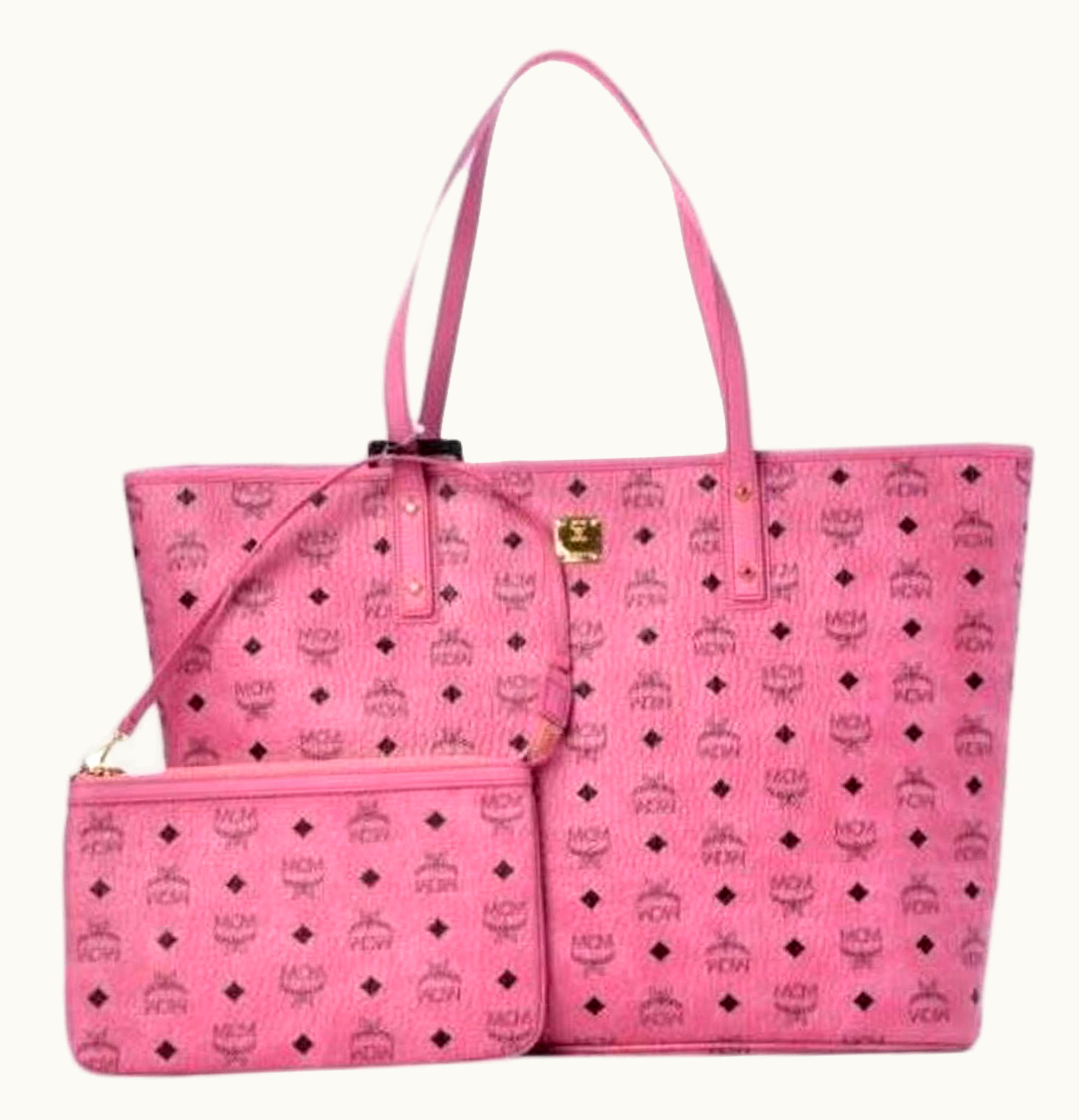 MCM MCM Anya Top Zip With Pouch Large Pink