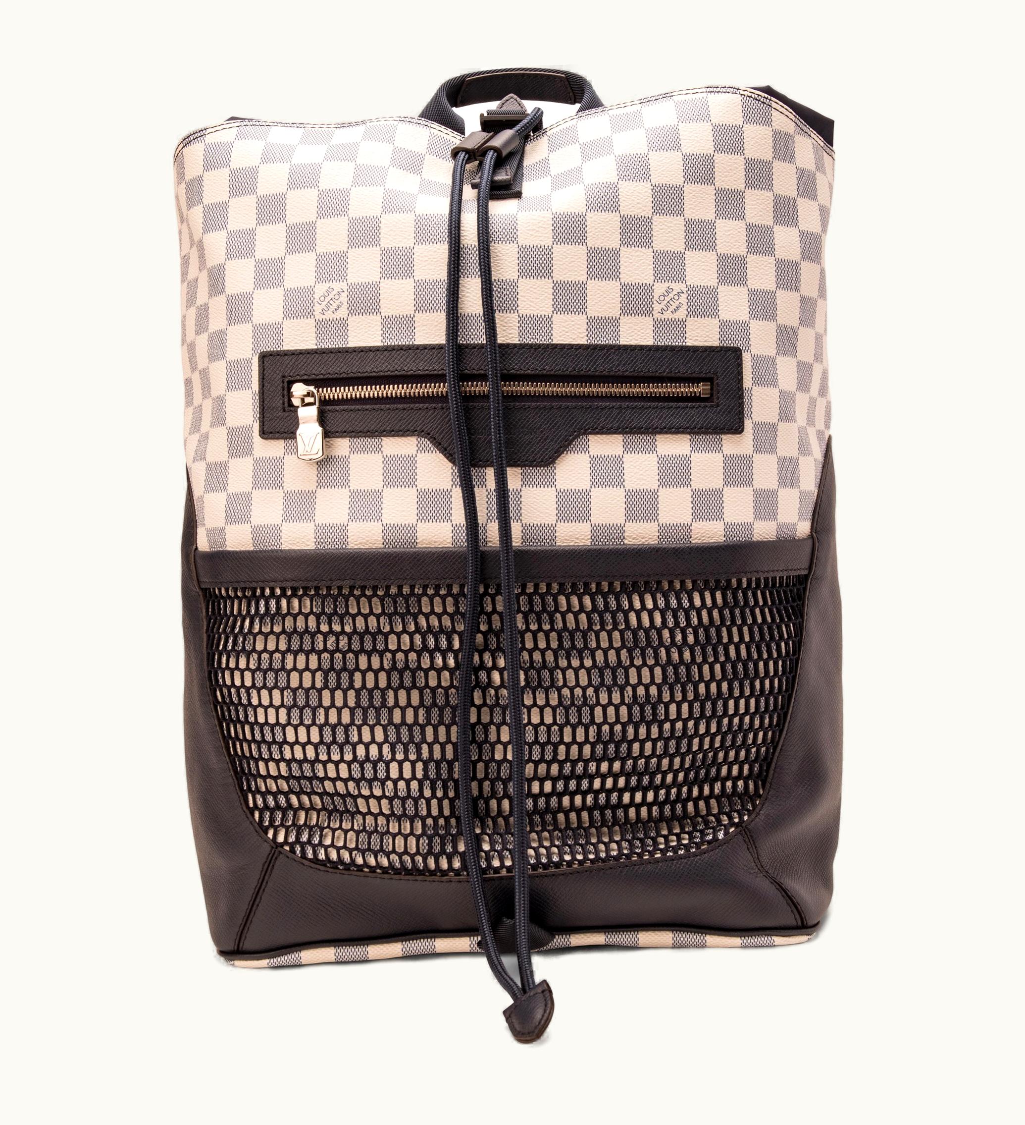 Louis Vuitton Louis Vuitton Backpack Matchpoint Damier Coastline Mesh Pocket Black White Blue