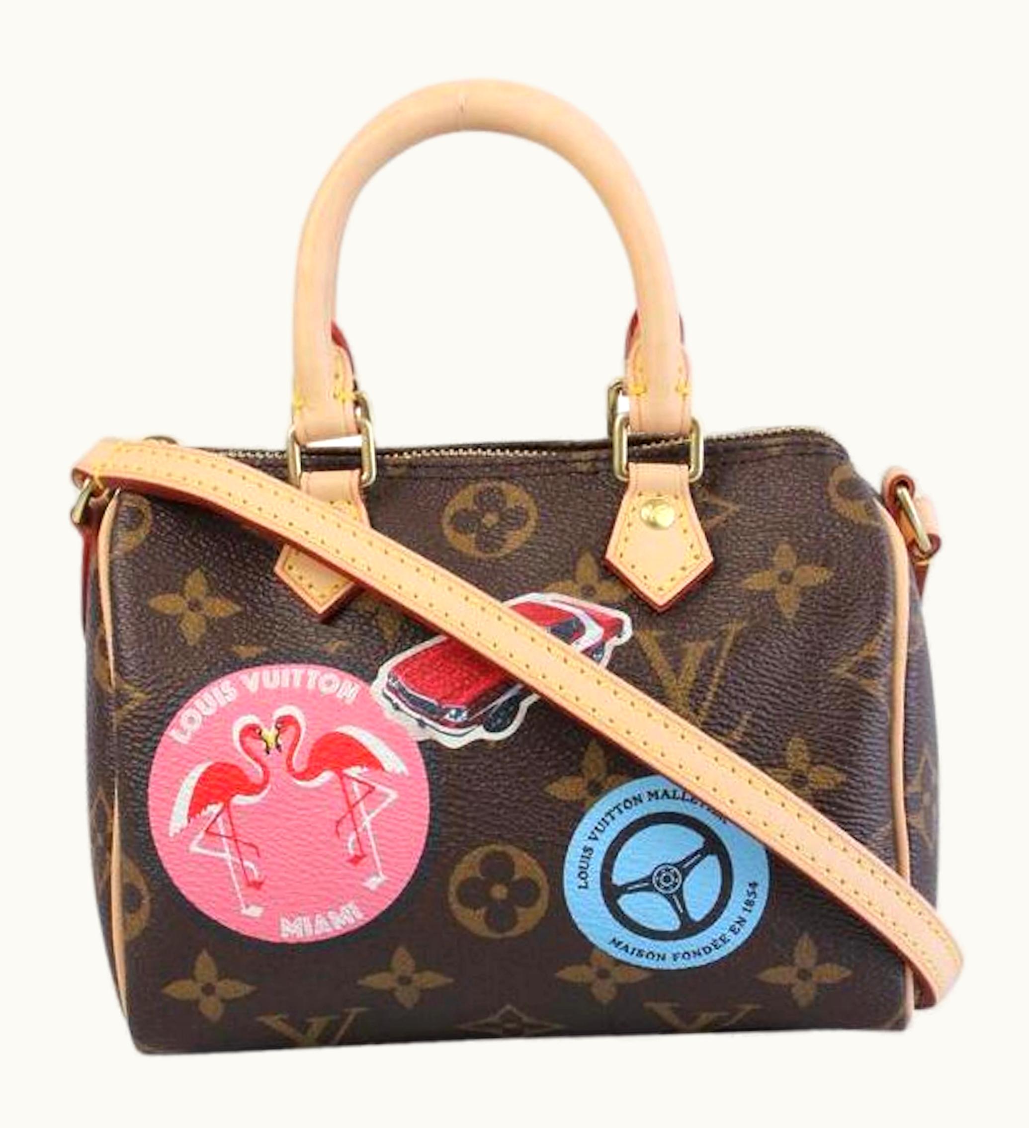 Louis Vuitton Louis Vuitton Speedy Bandouliere Monogram Voyage Stickers Without Accessories Nano Brown