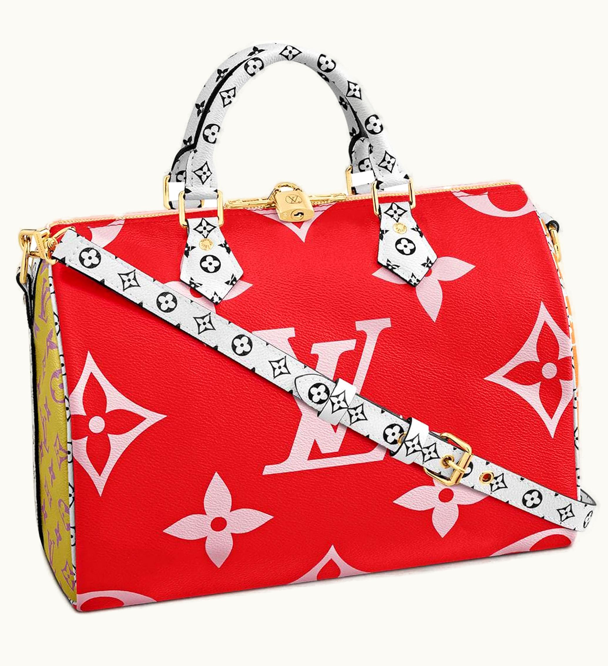 Louis Vuitton Louis Vuitton Speedy Bandouliere Giant Monogram 30 Red Pink