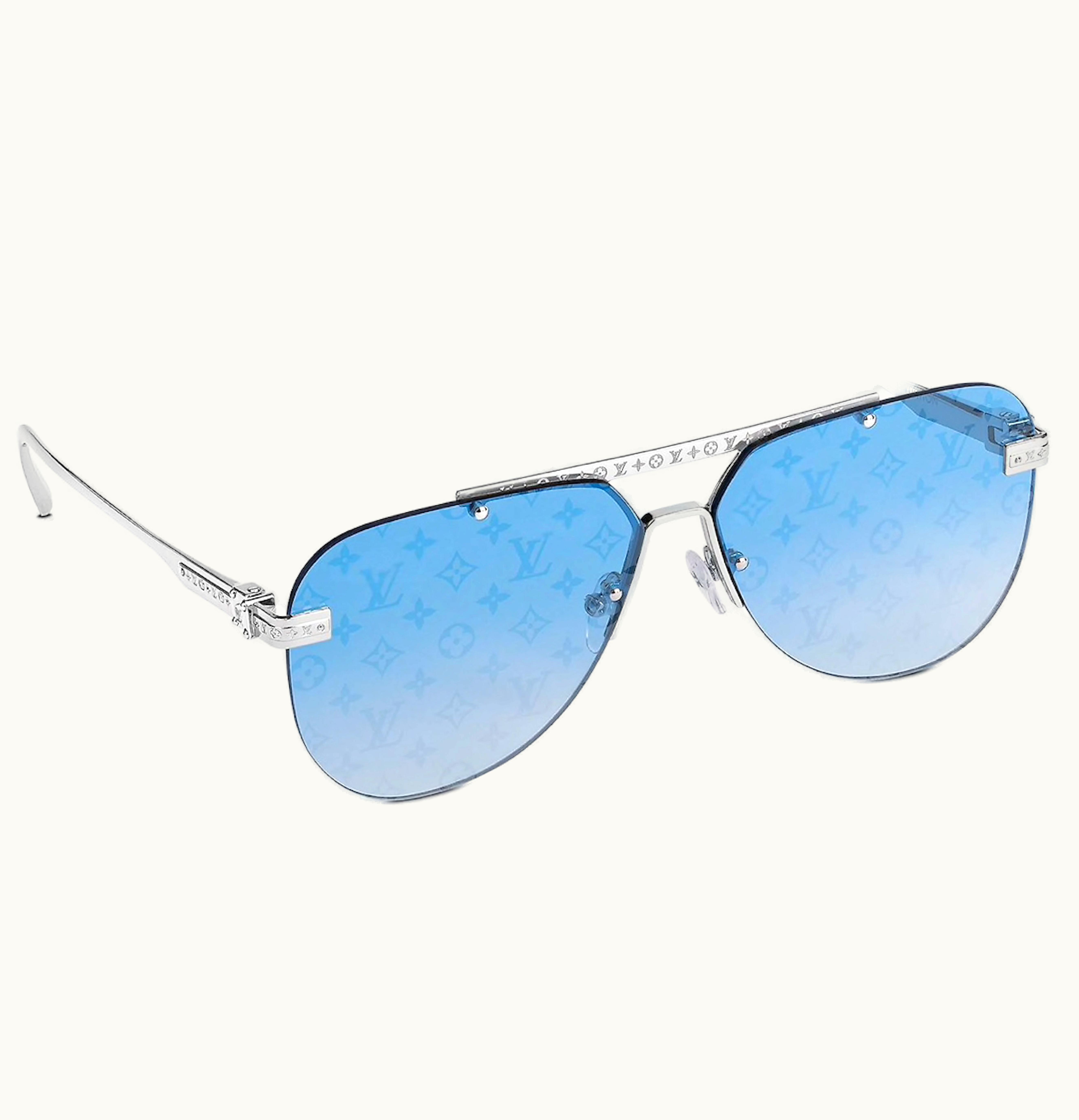 Louis Vuitton Sunglasses LV Ash Monogram Silver Blue