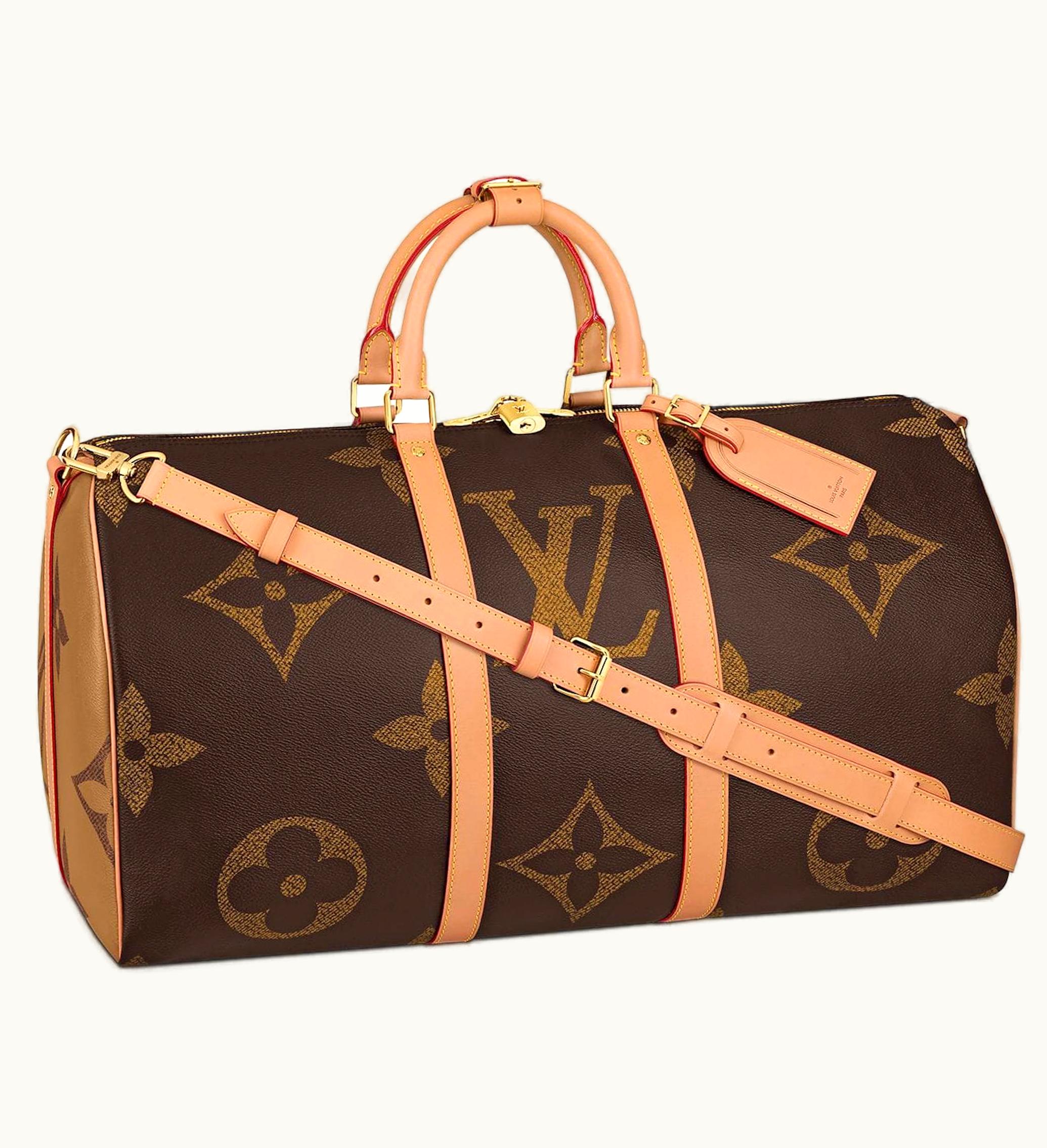 Louis Vuitton Louis Vuitton Keepall Bandouliere Monogram Giant Reverse 50 Brown - Luxury Travel Bag Brown