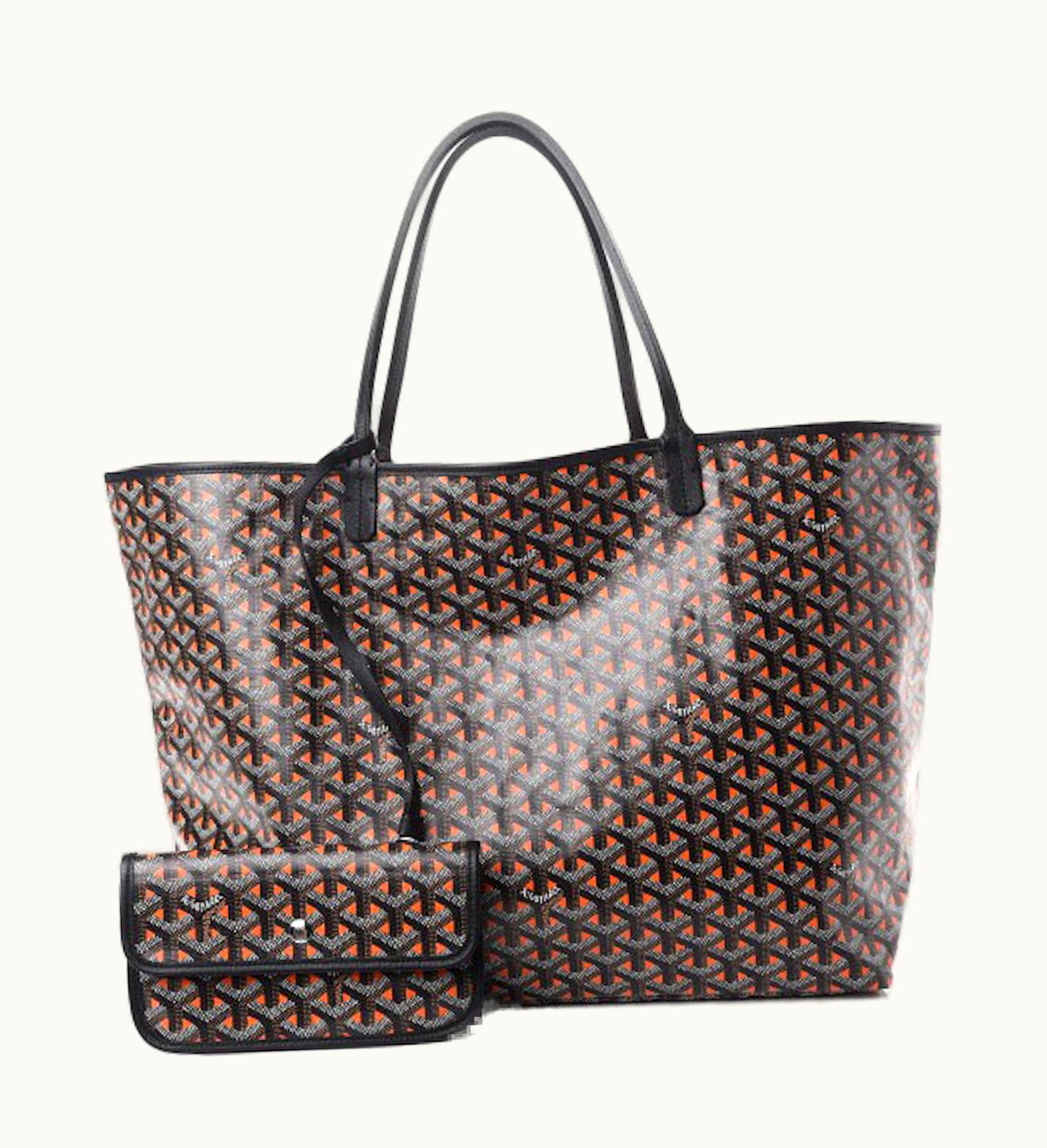 Goyard Saint Louis Claire Voie Tote Monogram Chevron Gm Orange Black