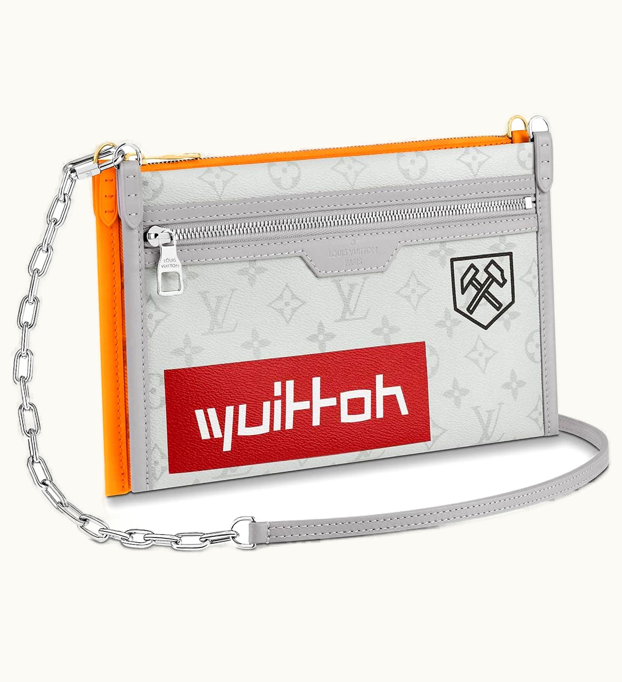 Louis Vuitton Louis Vuitton Double Flat Messenger Monogram Logo Story White Orange