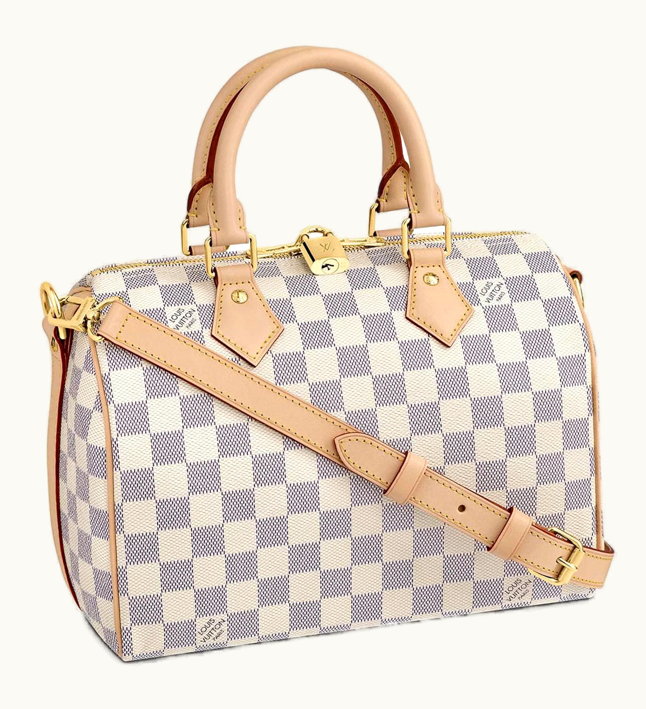 Louis Vuitton Louis Vuitton Speedy Bandouliere Damier Azur 25 White Blue