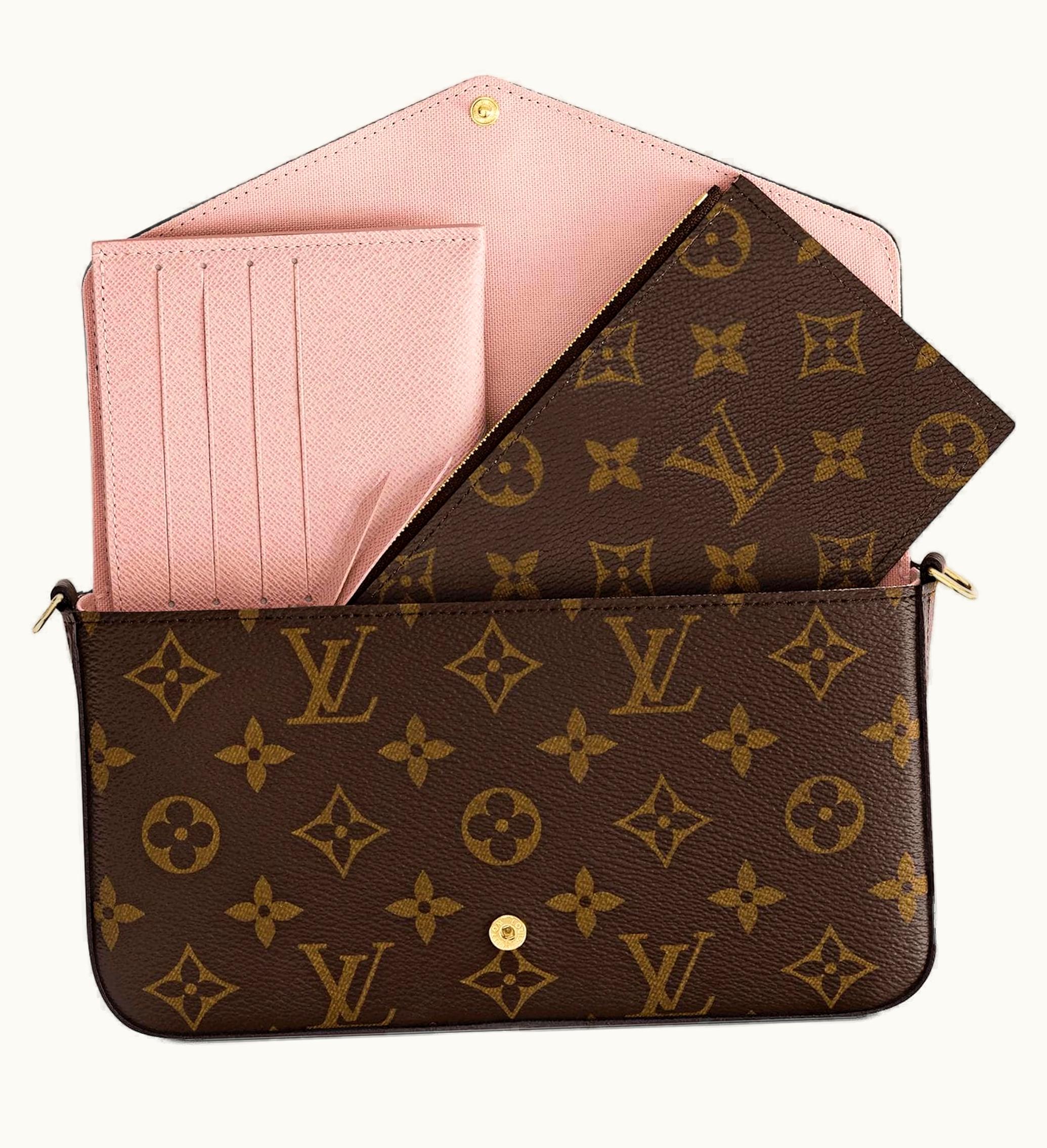 Louis Vuitton Louis Vuitton Pochette Felicie Monogram Valentine Dog Rose Ballerine Lining
