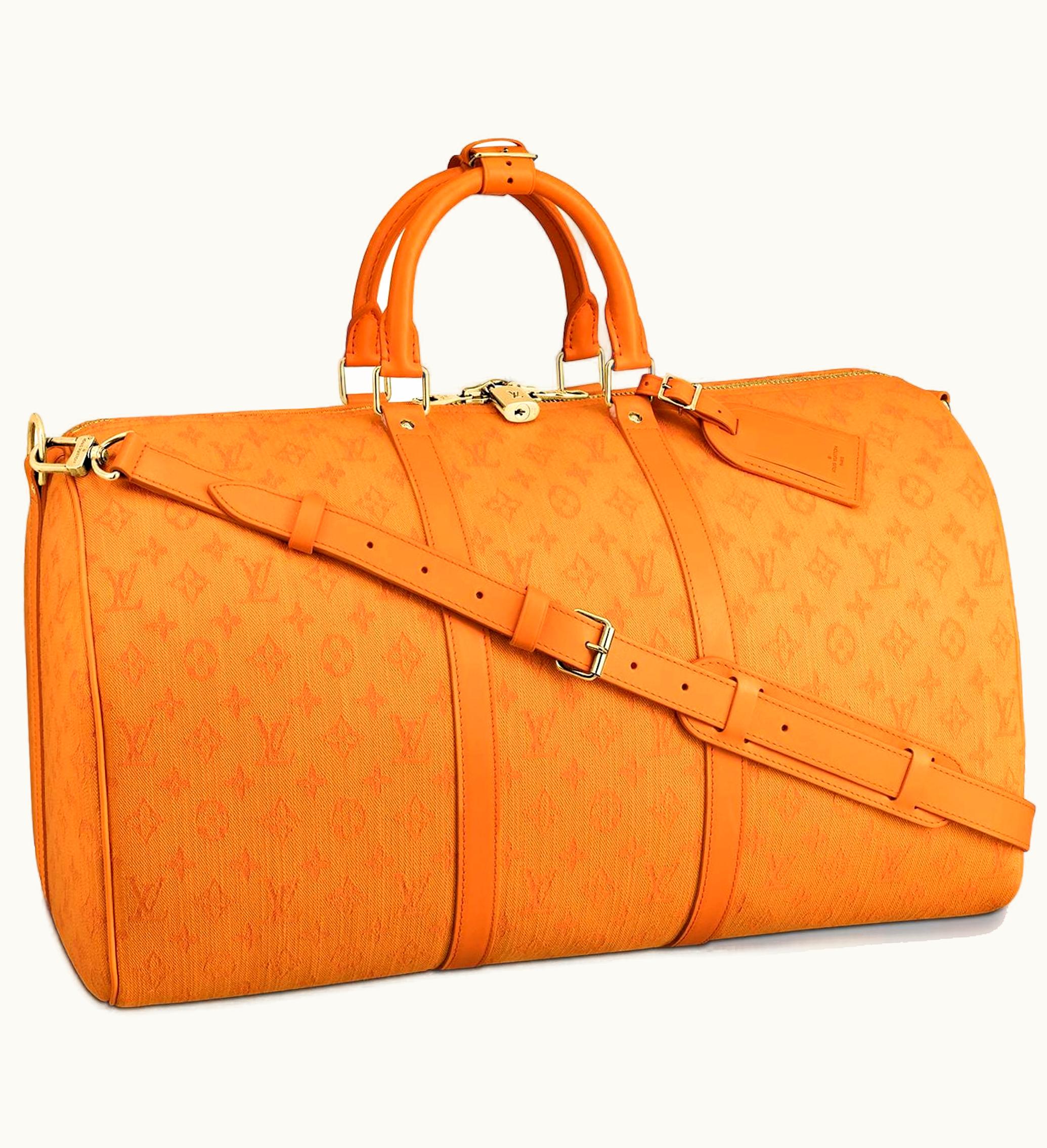 Louis Vuitton Louis Vuitton Keepall Bandouliere Monogram Denim 50 Ocre Luxury Travel Bag