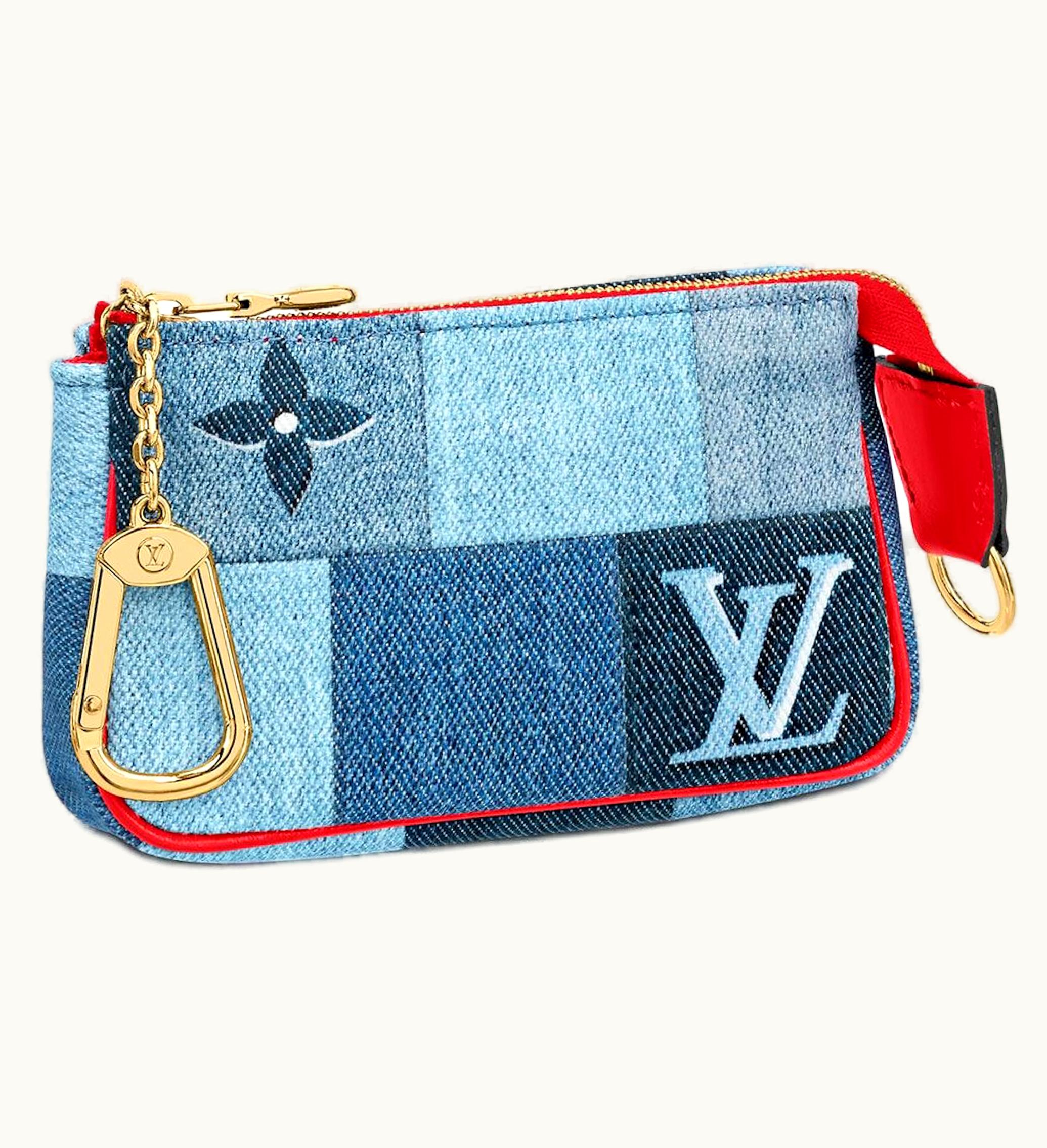 Louis Vuitton Louis Vuitton Micro Pochette Accessoires Patchwork Monogram Denim Blue Red