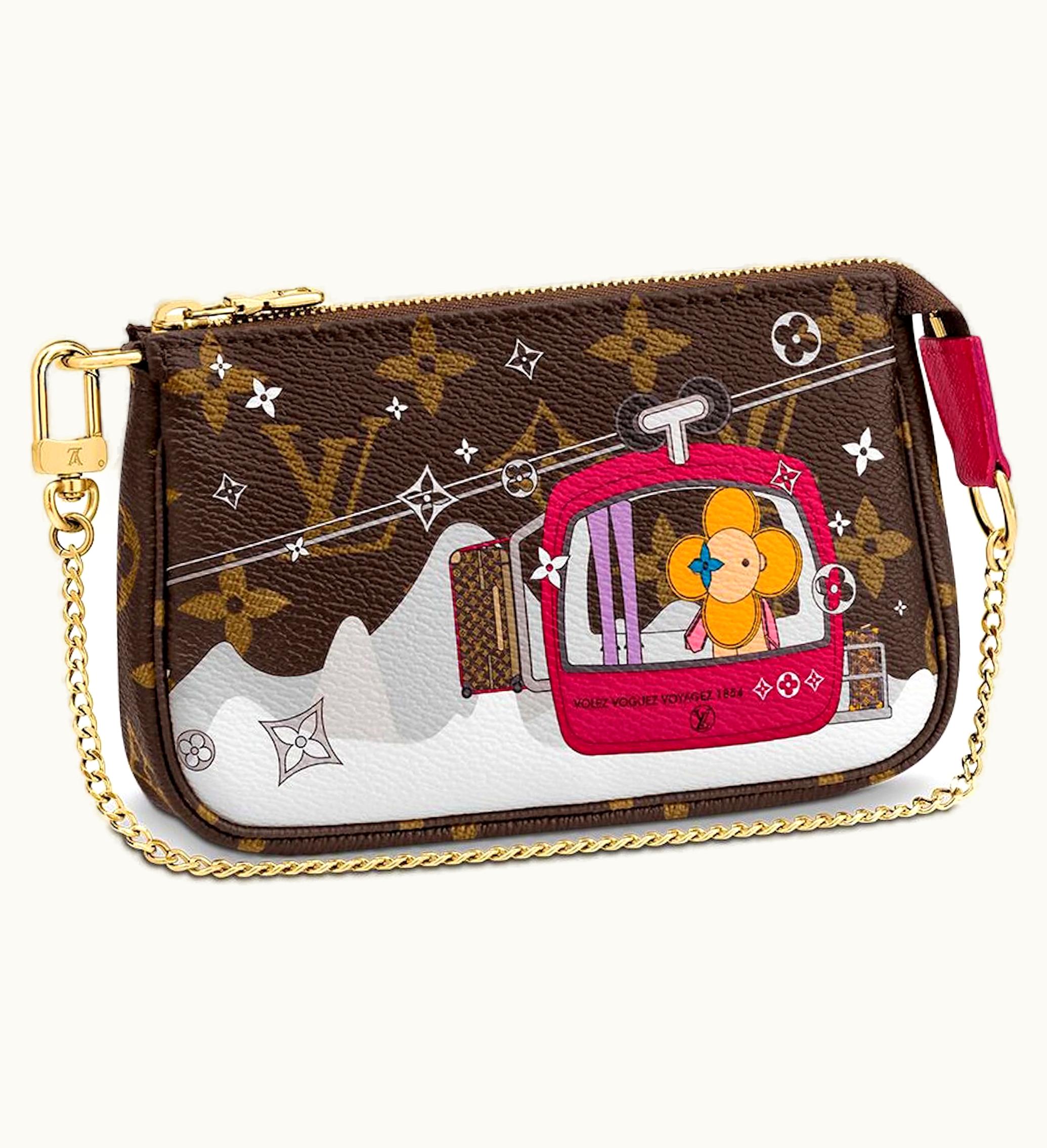 Louis Vuitton Louis Vuitton Mini Pochette Accessoires Monogram Vivienne Courchevel Fuchsia Lining