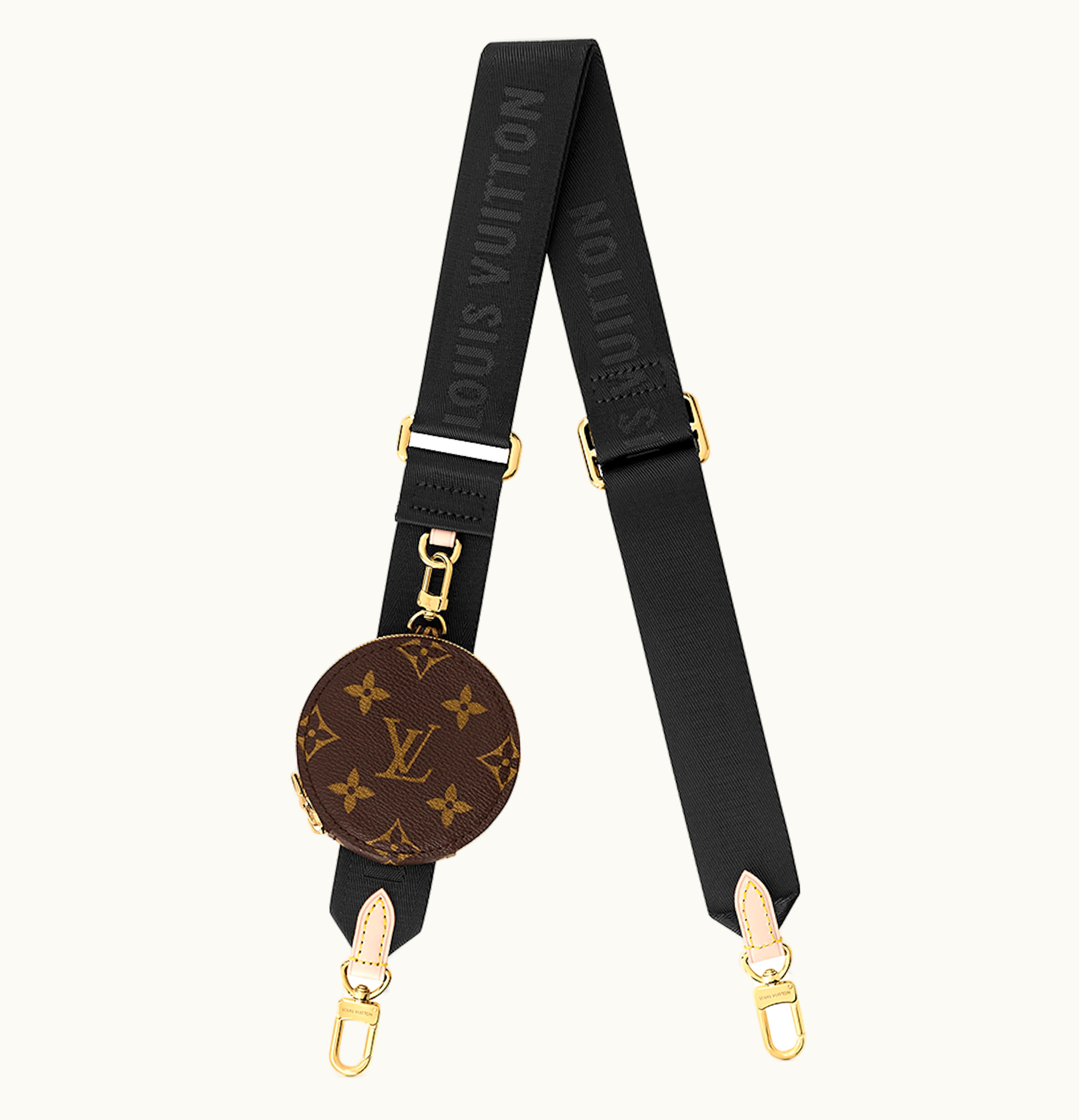 Louis Vuitton Louis Vuitton Bandouliere Round Coin Purse Monogram Black Ebony