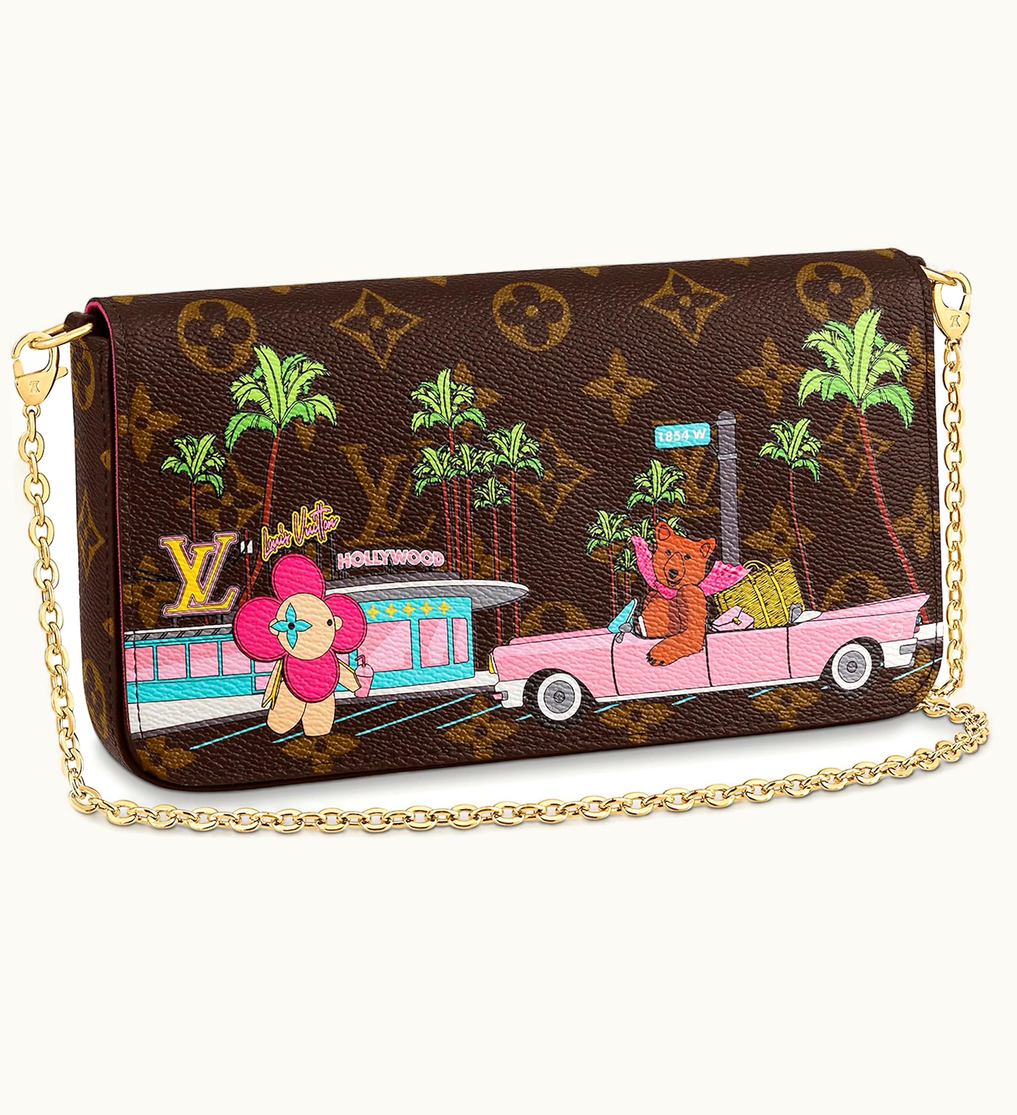 Louis Vuitton Louis Vuitton Pochette Felicie With Removable Zipped Pocket And 8 Slot Flat Pocket Monogram Vivienne Fuchsia Pink