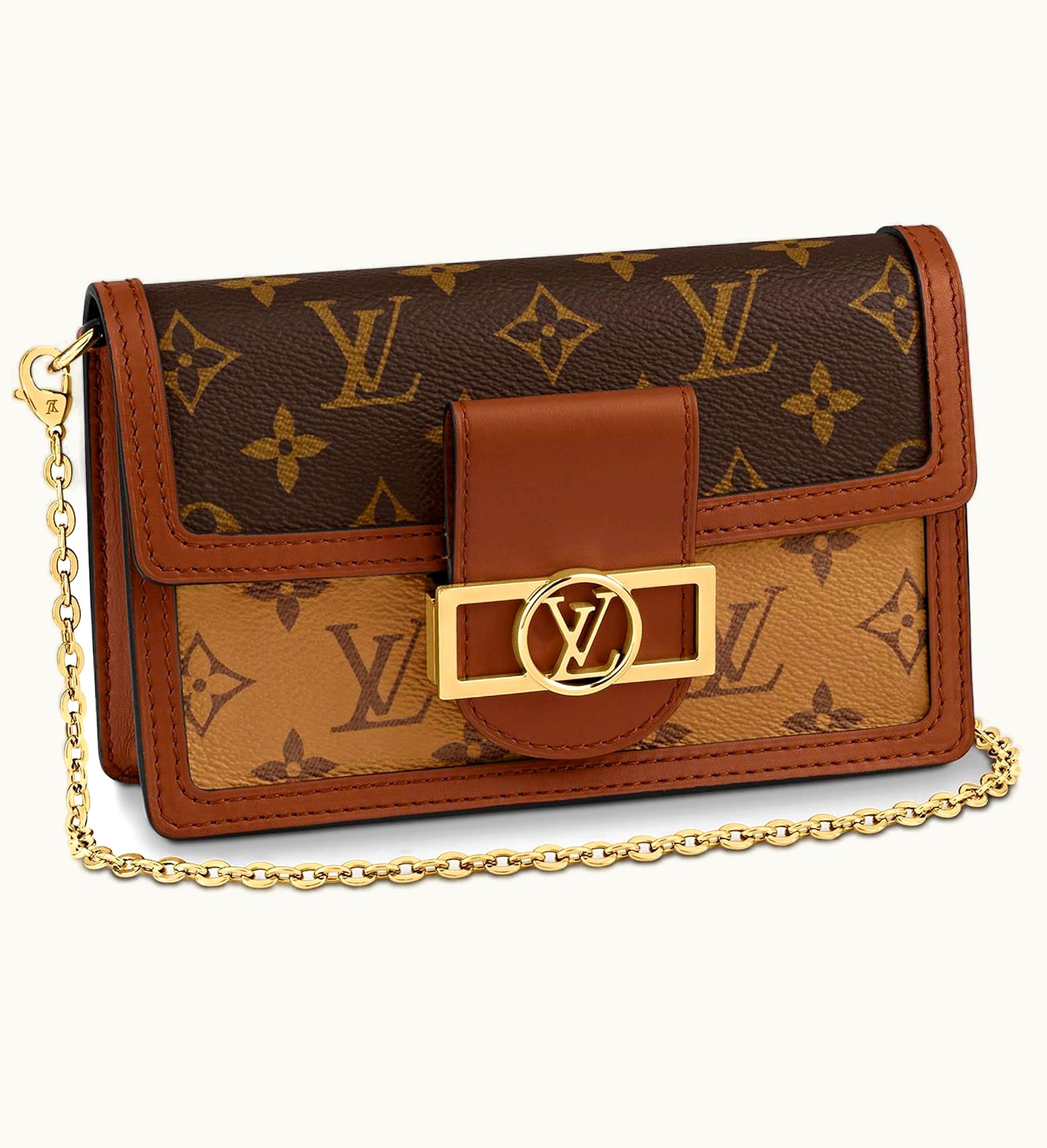 Louis Vuitton Louis Vuitton Dauphine Chain Wallet Monogram Reverse Brown