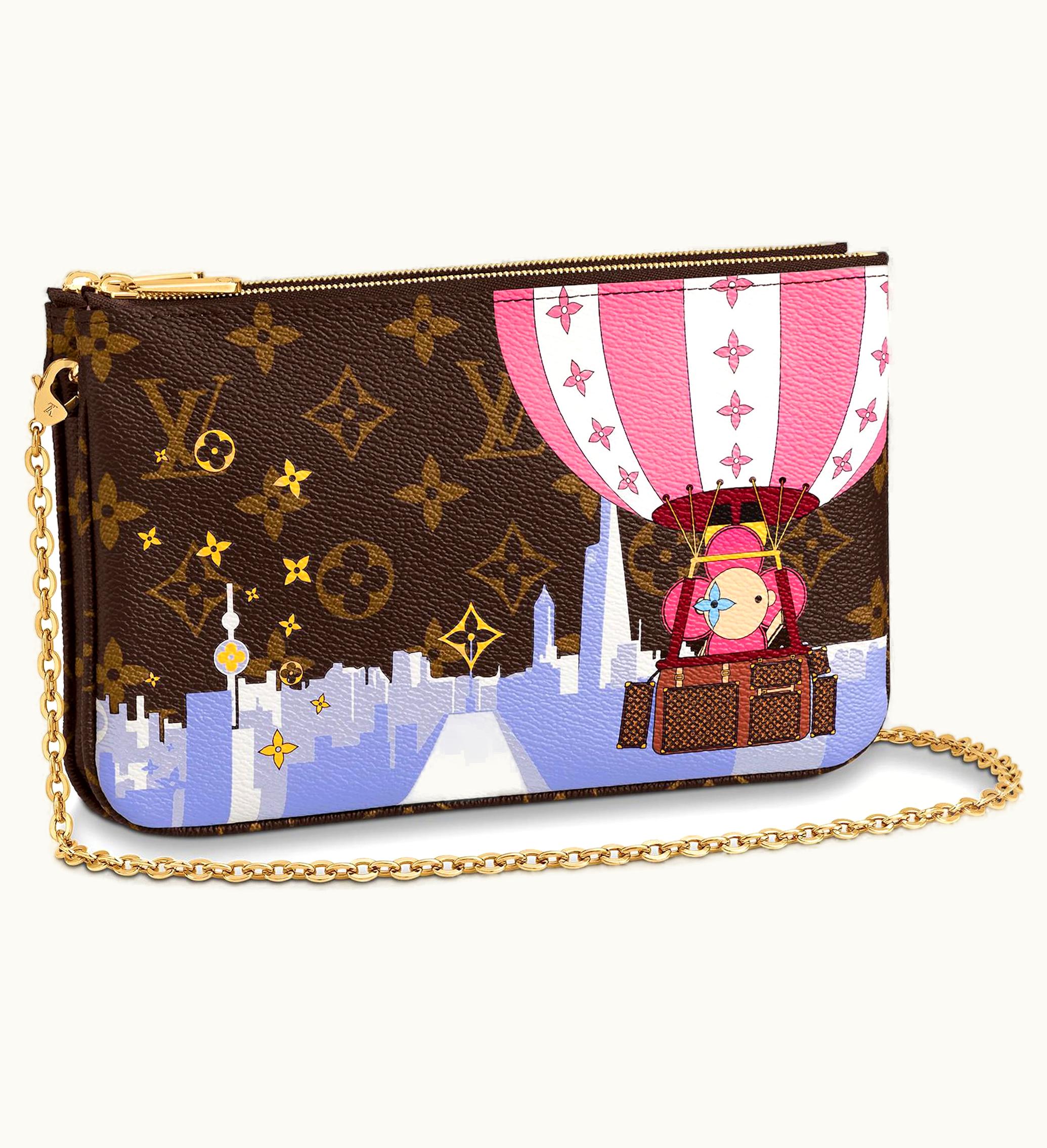 Louis Vuitton Louis Vuitton Double Zip Pochette Monogram Vivienne Shanghai Pink Lining