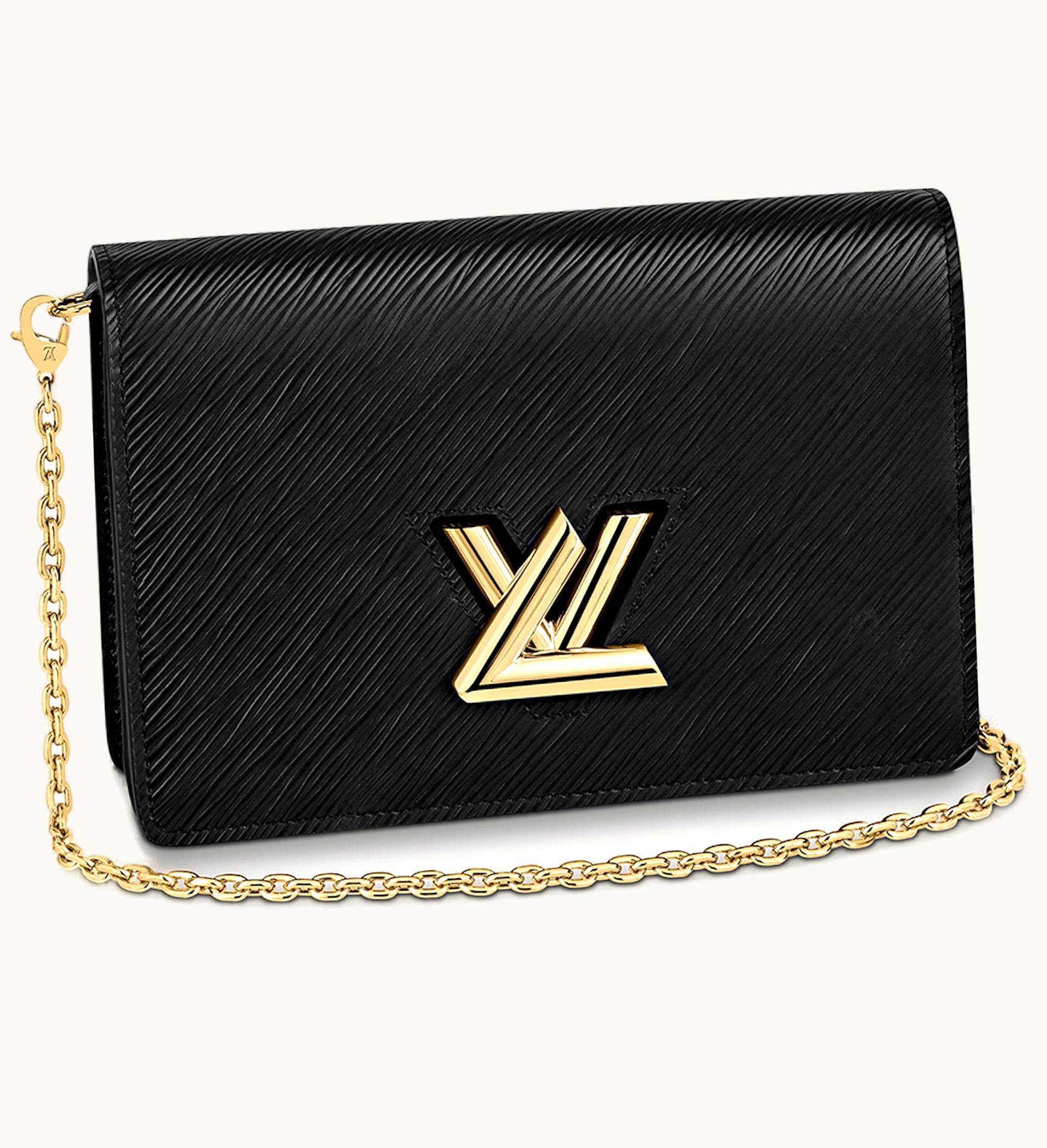 Louis Vuitton Louis Vuitton Twist Chain Wallet Epi Grained Leather Black