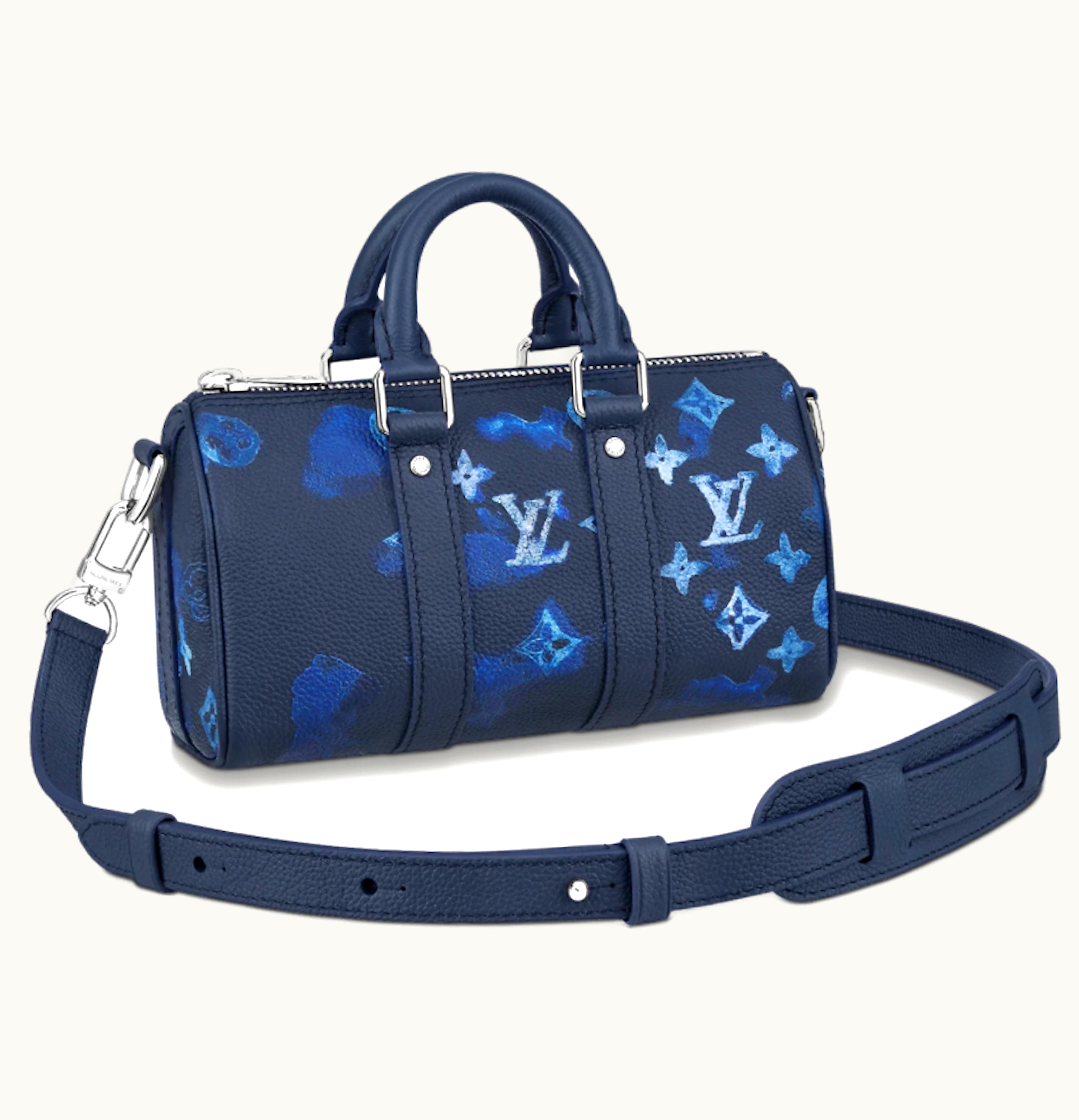 Louis Vuitton Louis Vuitton Keepall XS Ink Watercolor Luxury Travel Bag Blue Black
