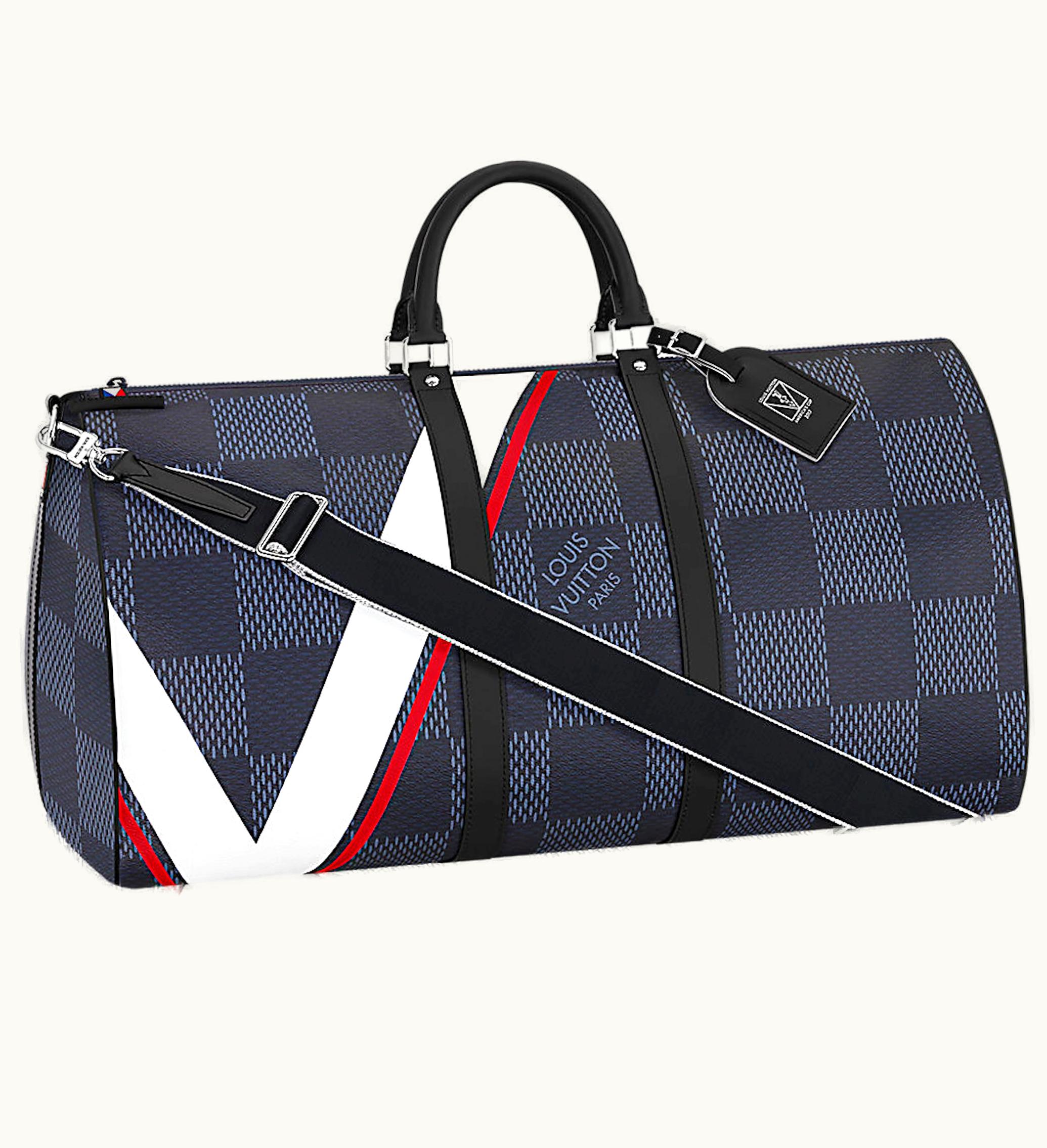 Louis Vuitton Louis Vuitton Keepall Bandouliere Latitude Damier Cobalt Americas Cup 55 Cobalt Multicolor