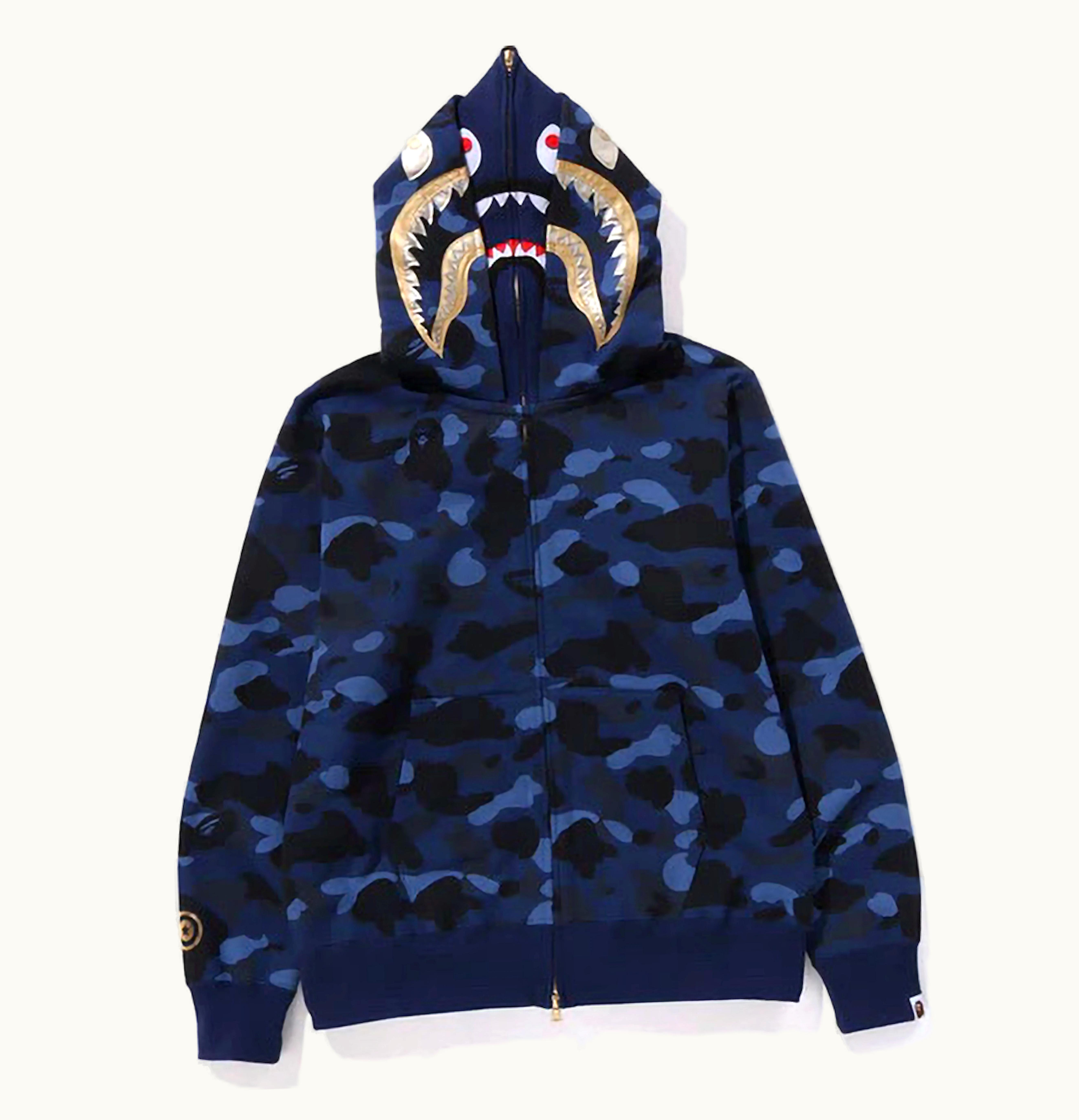 BAPE BAPE Color Camo Double Shark Full Zip Hoodie SS24 Navy