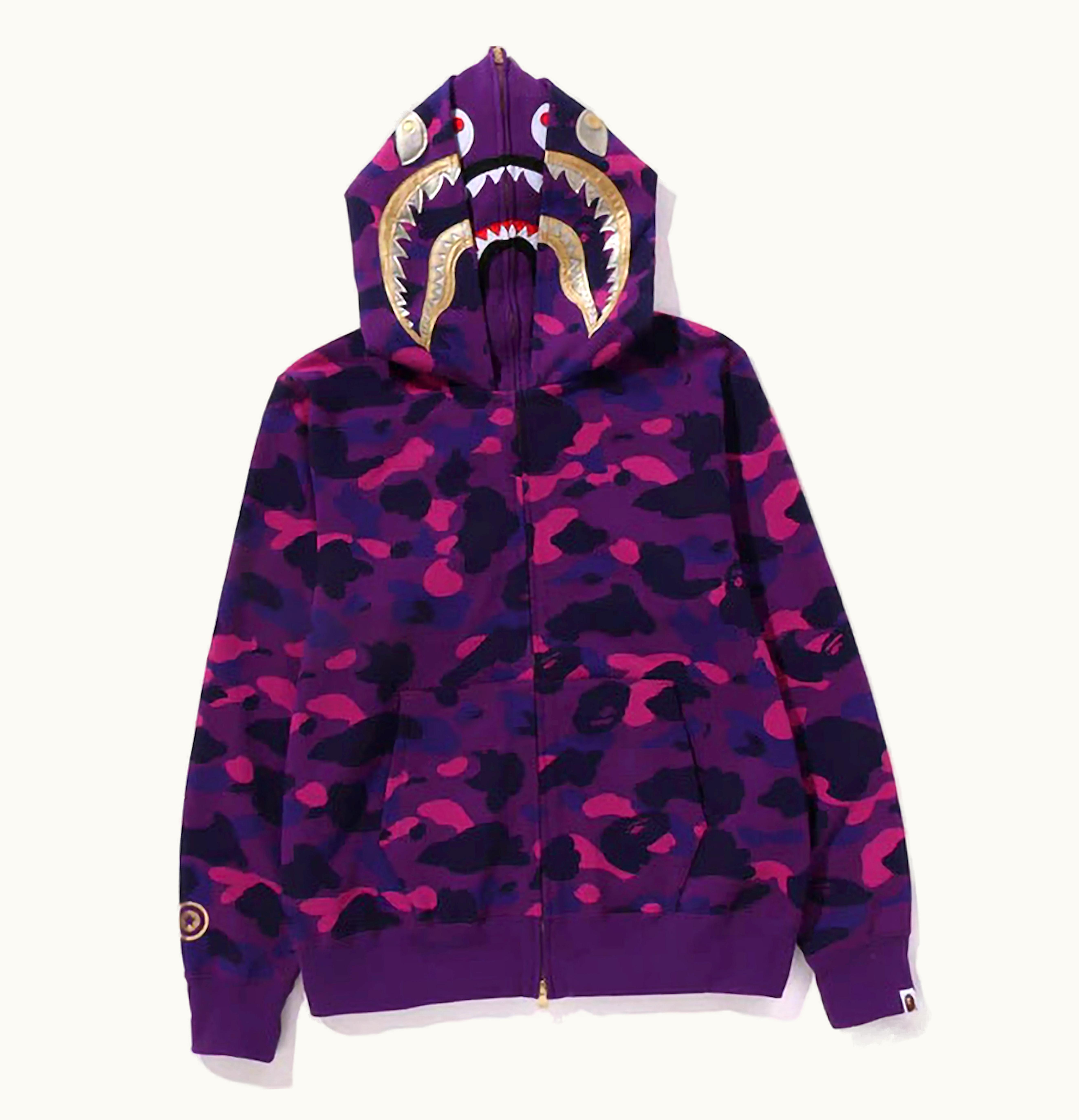 BAPE BAPE Color Camo Double Shark Full Zip Hoodie SS24 Purple