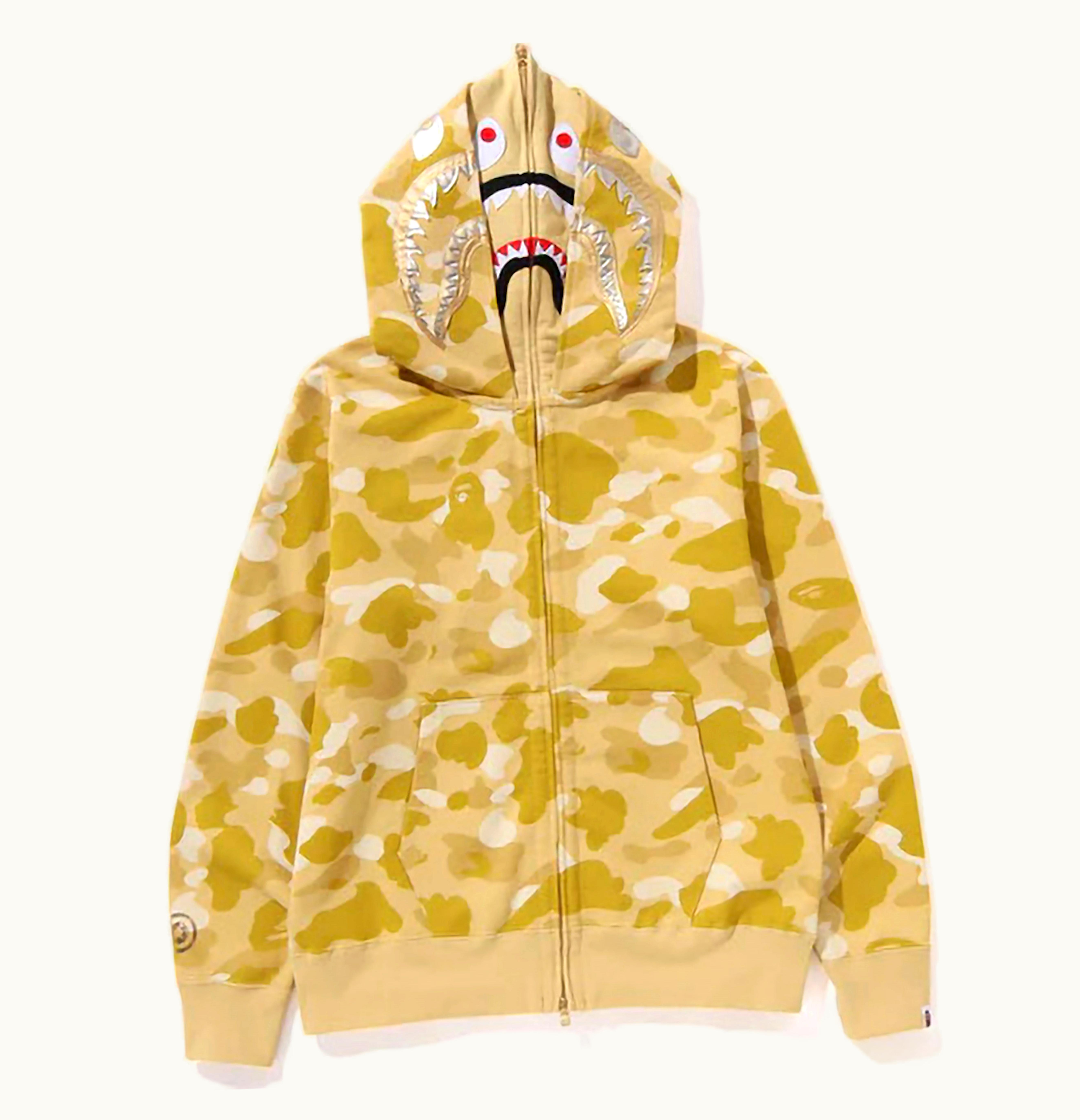 BAPE BAPE Color Camo Double Shark Full Zip Hoodie SS24 Yellow