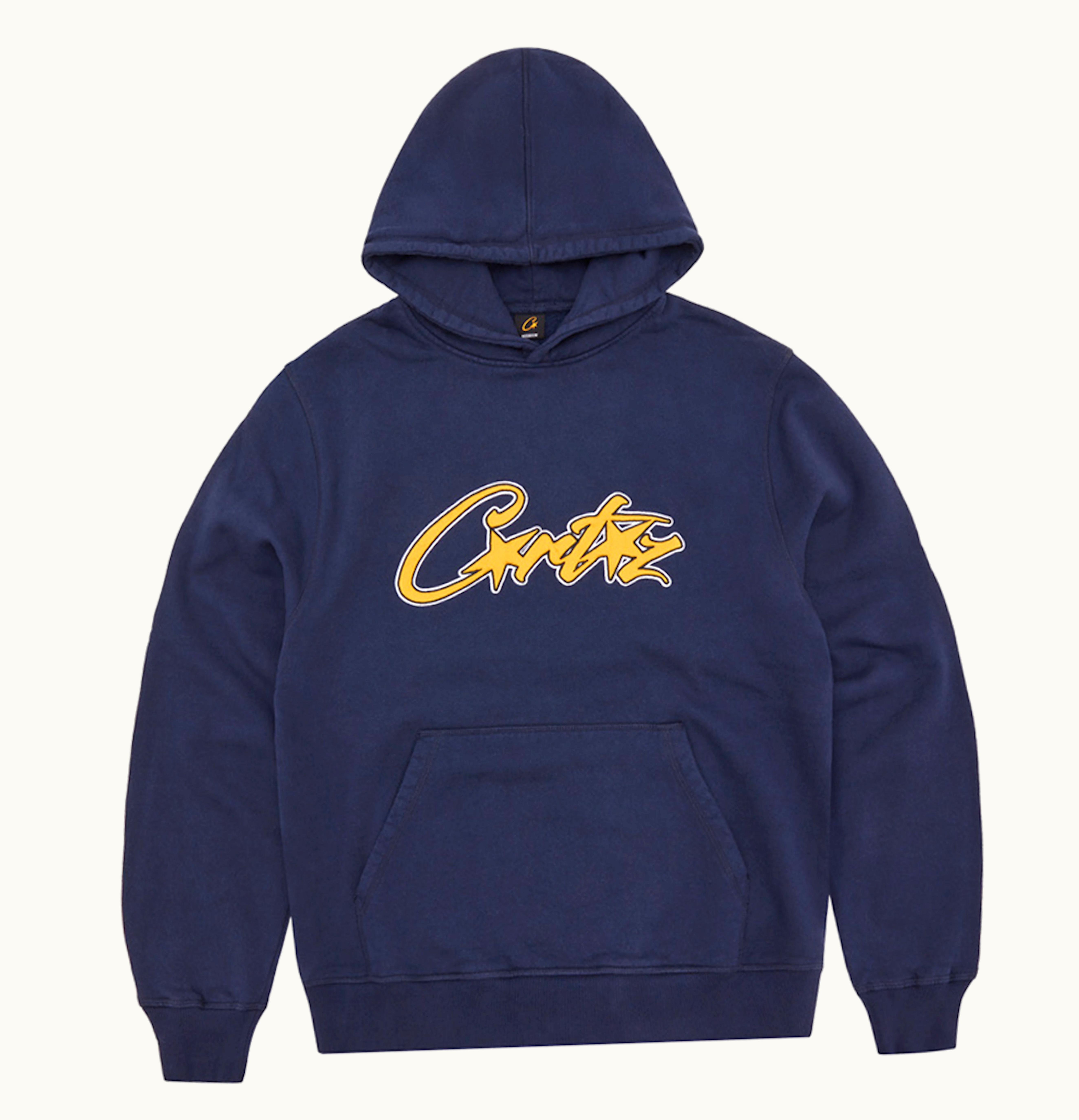 Corteiz Satin Applique Allstarz Hoodie Navy