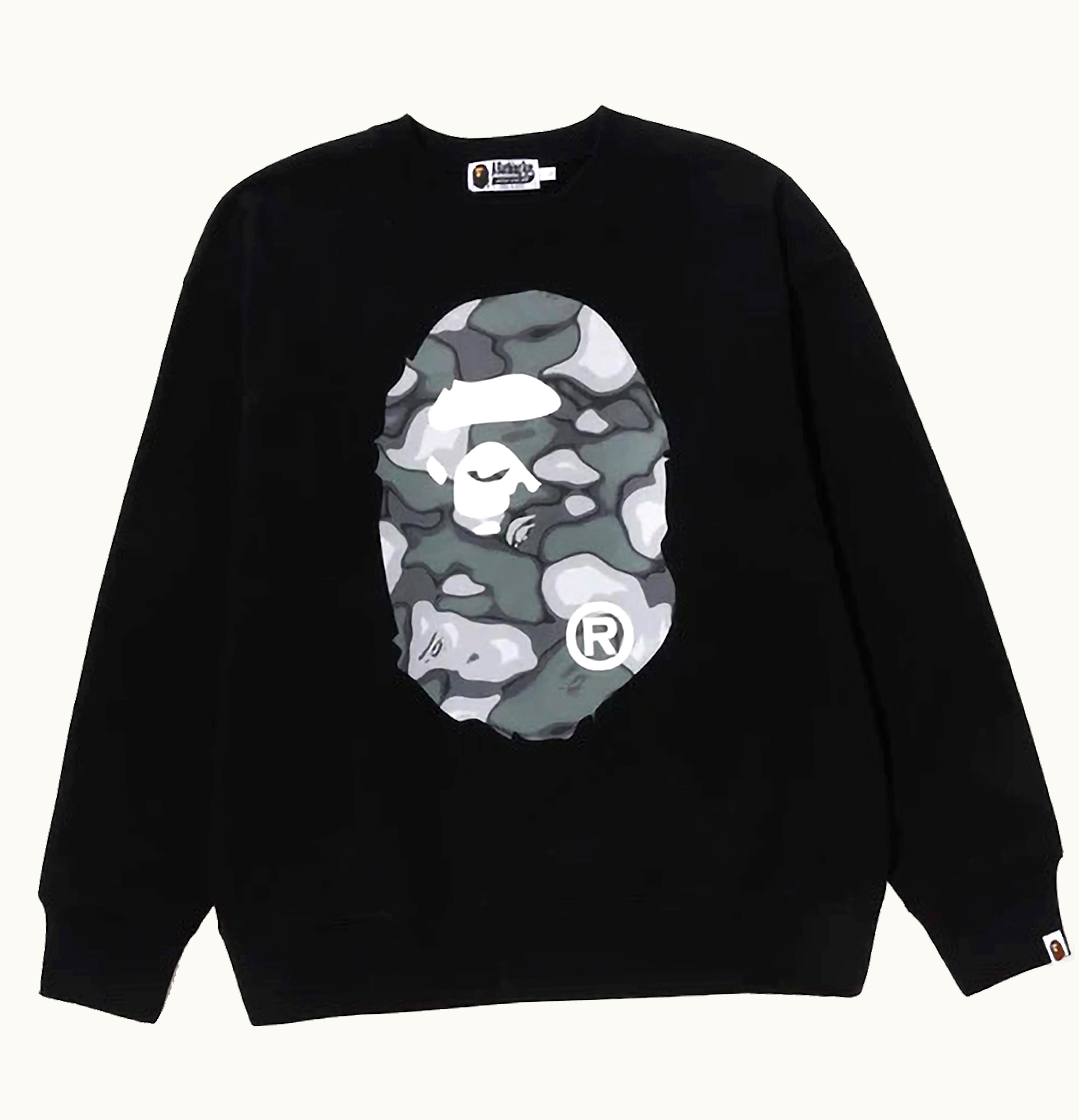 BAPE BAPE Liquid Camo Ape Head Relaxed Fit Crewneck Black