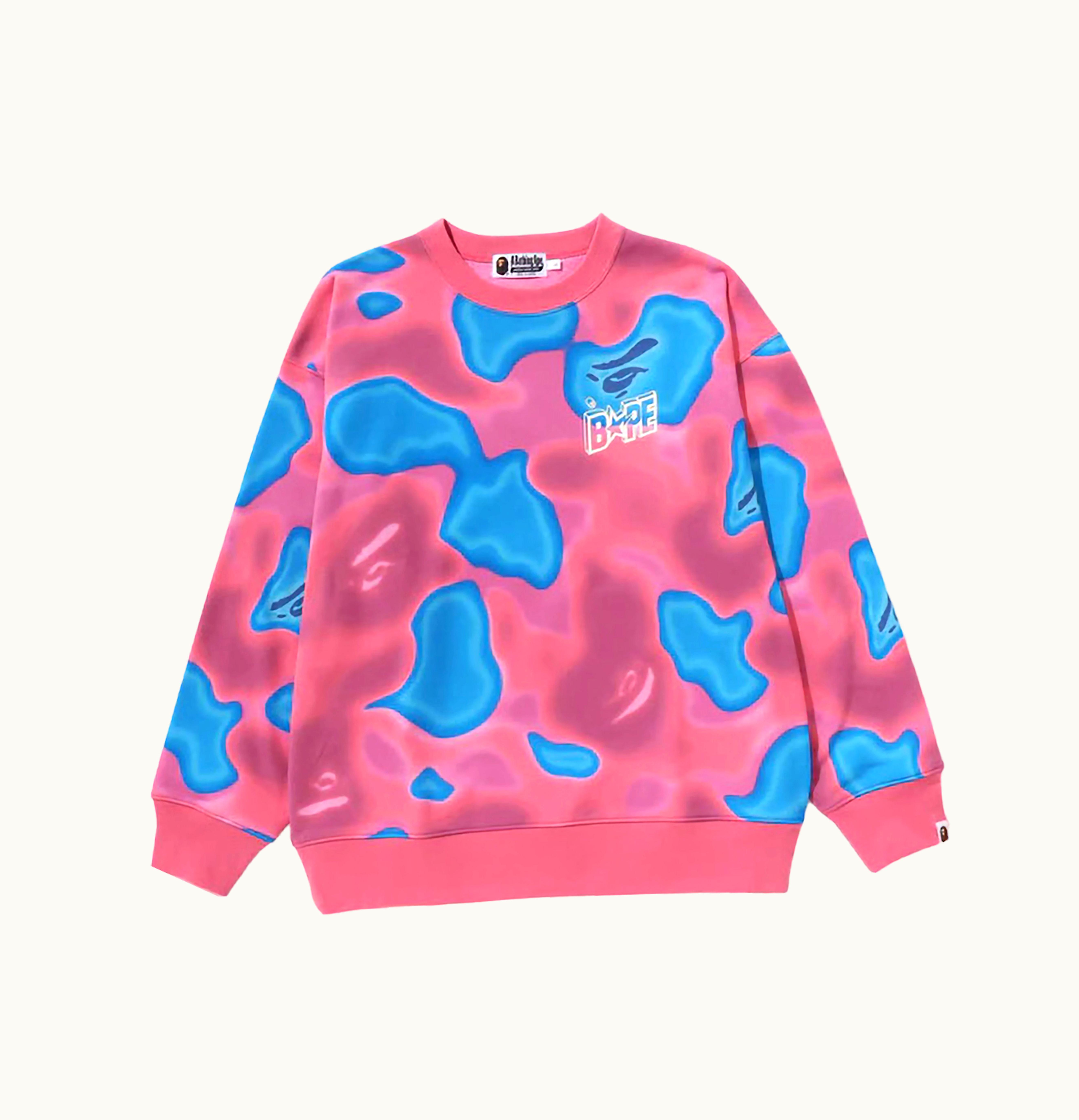 BAPE BAPE Liquid Camo Bape Sta Relaxed Fit Crewneck Pink
