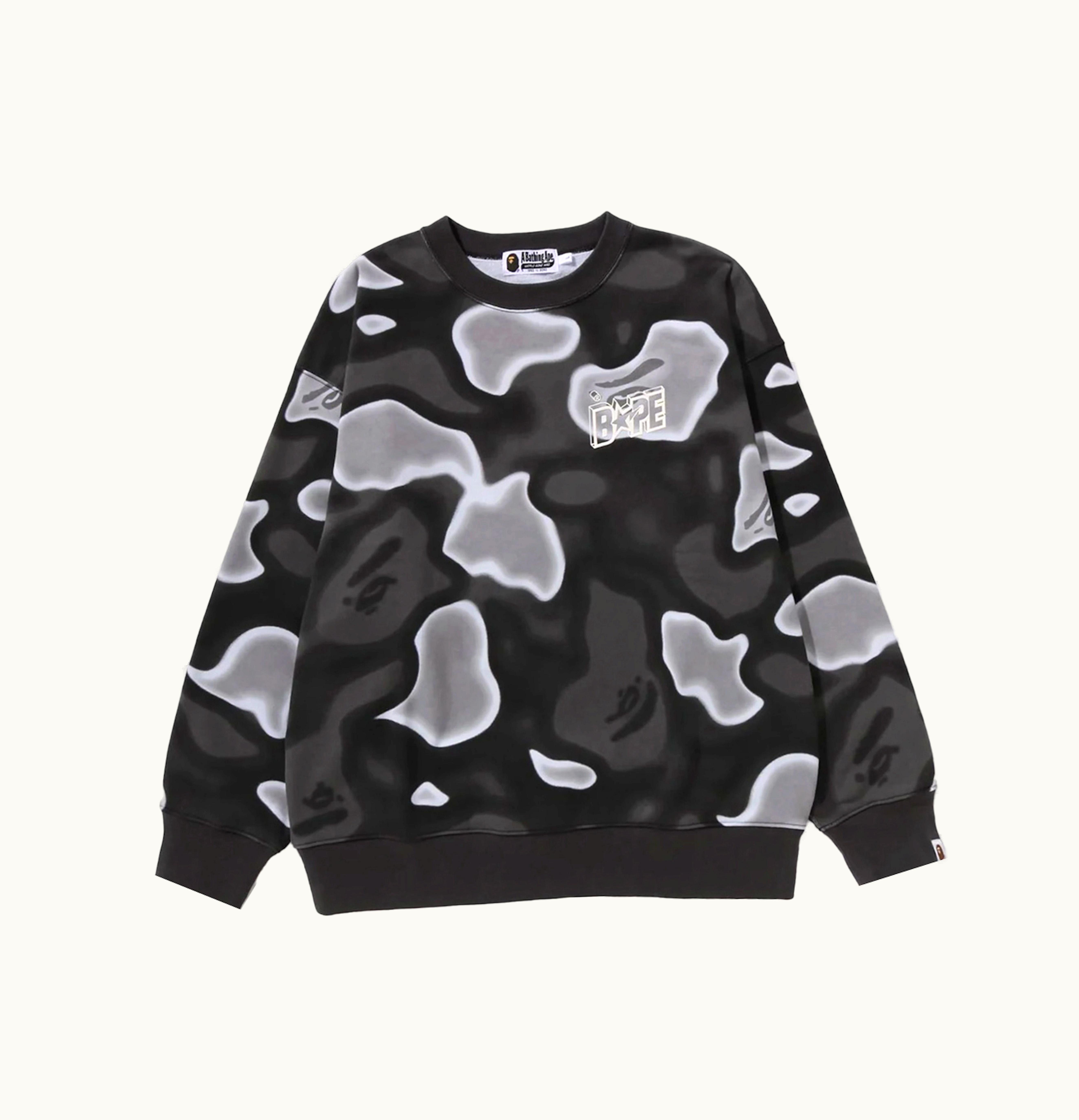 BAPE BAPE Liquid Camo Bape Sta Relaxed Fit Crewneck Black
