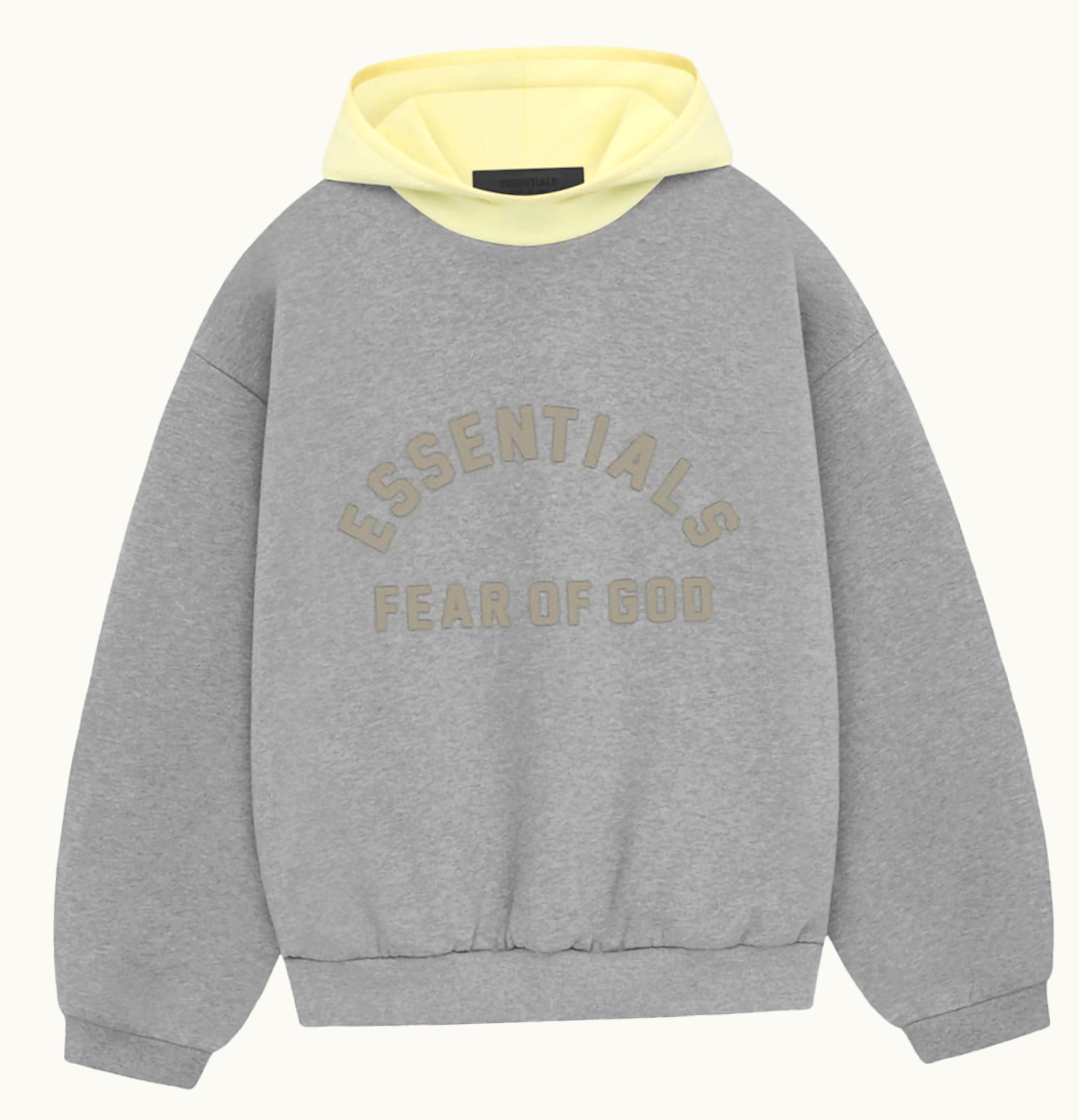 Fear of God Fear Of God Essentials Nylon Fleece Hoodie Dark Heather Oatmeal Garden Yellow