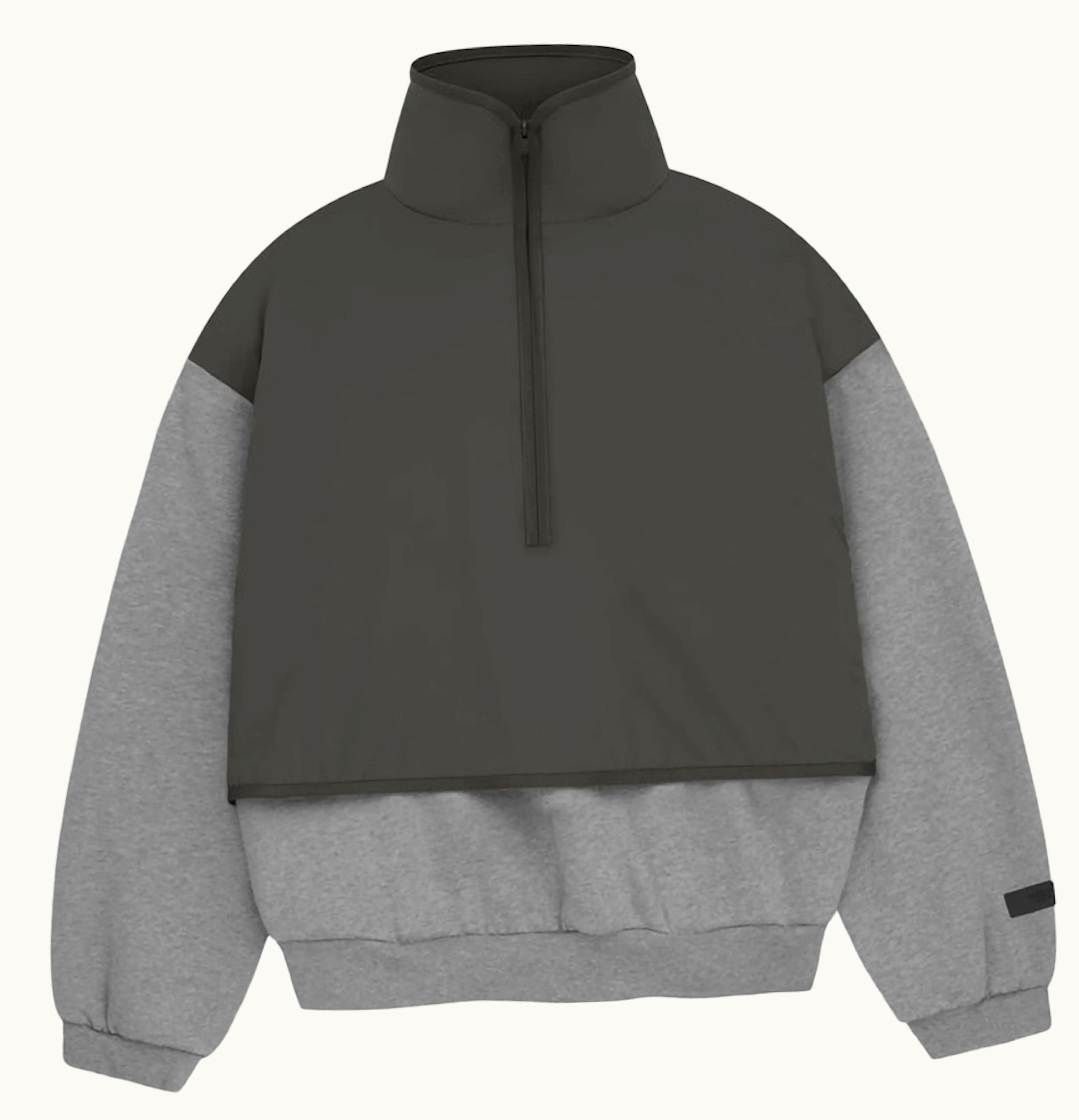 Fear of God Fear Of God Essentials Kids Nylon Fleece Mockneck Sweater Dark Heather Oatmeal Ink