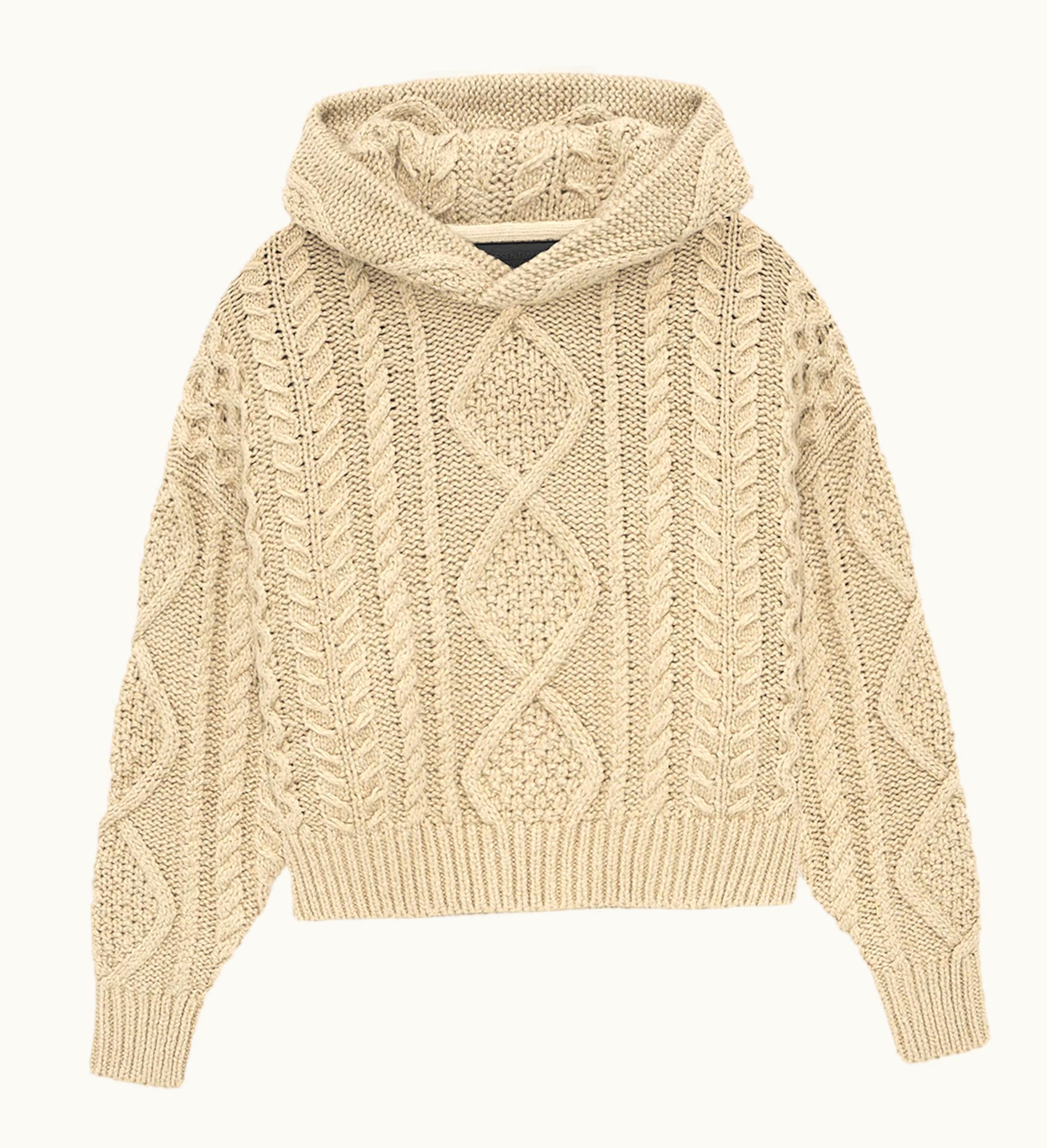 Fear of God Fear Of God Essentials Kids Cable Knit Hoodie Gold Heather
