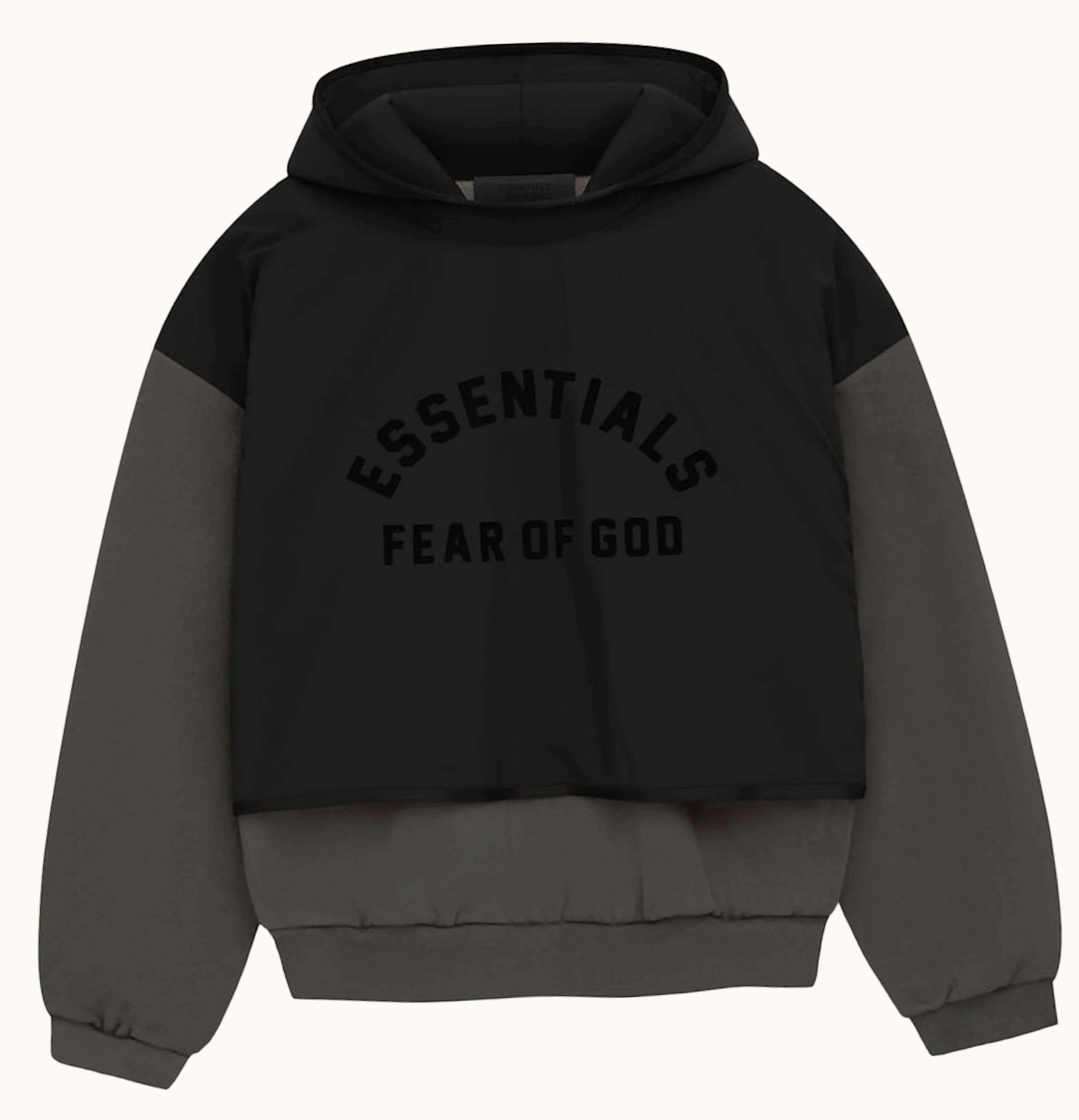 Fear of God Fear Of God Essentials Nylon Fleece Hooded Sweater Ink Jet Black